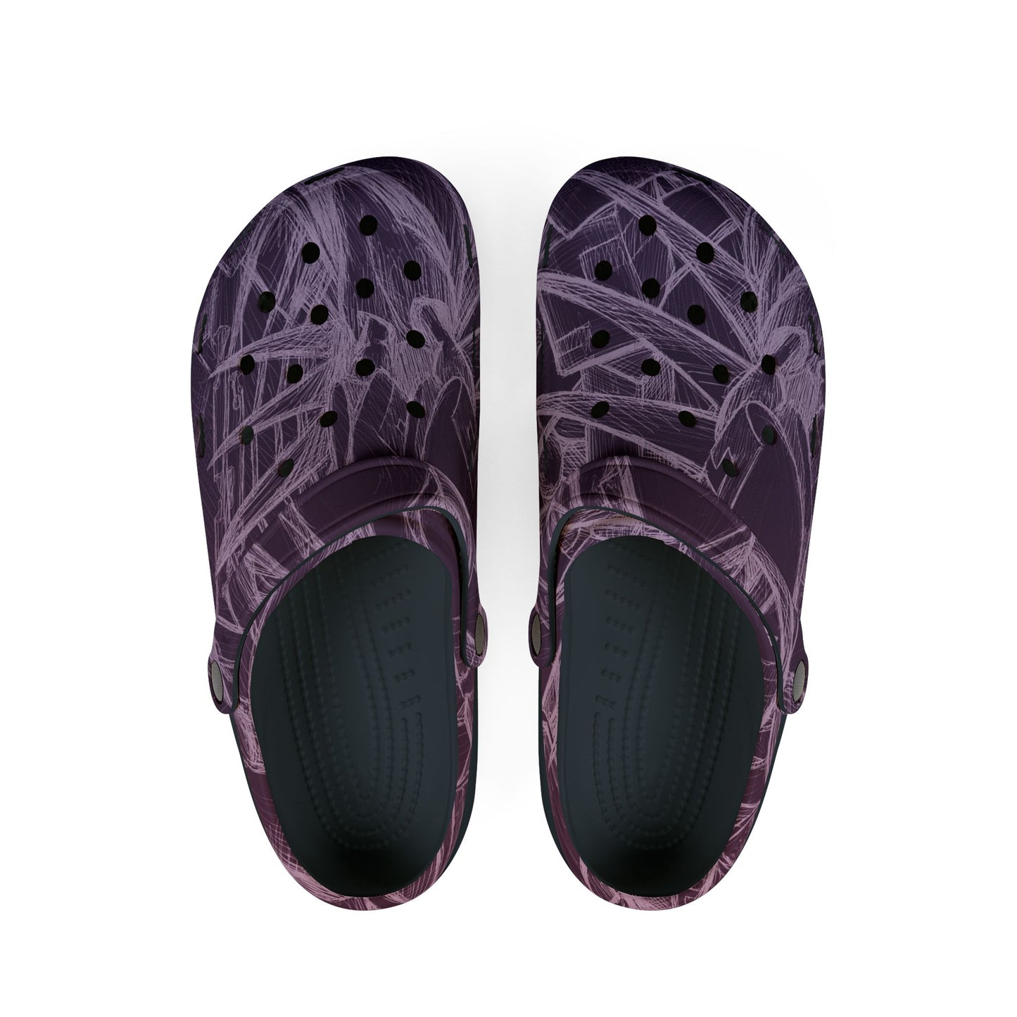 Inverted Sketch Orchid Bloom EVA Foam Rubber Shoes