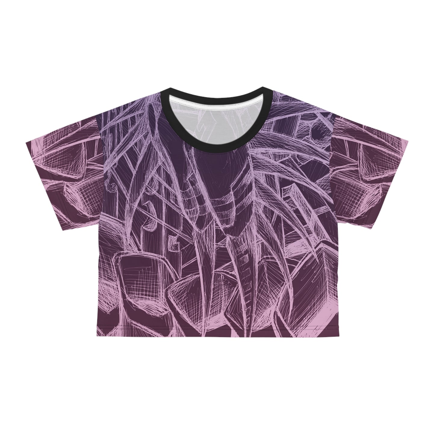 Inverted Sketch Orchid Bloom Crop Tee