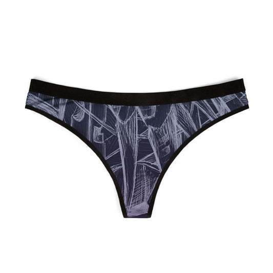 Inverted sketch Midnight Blue Women's Thongs