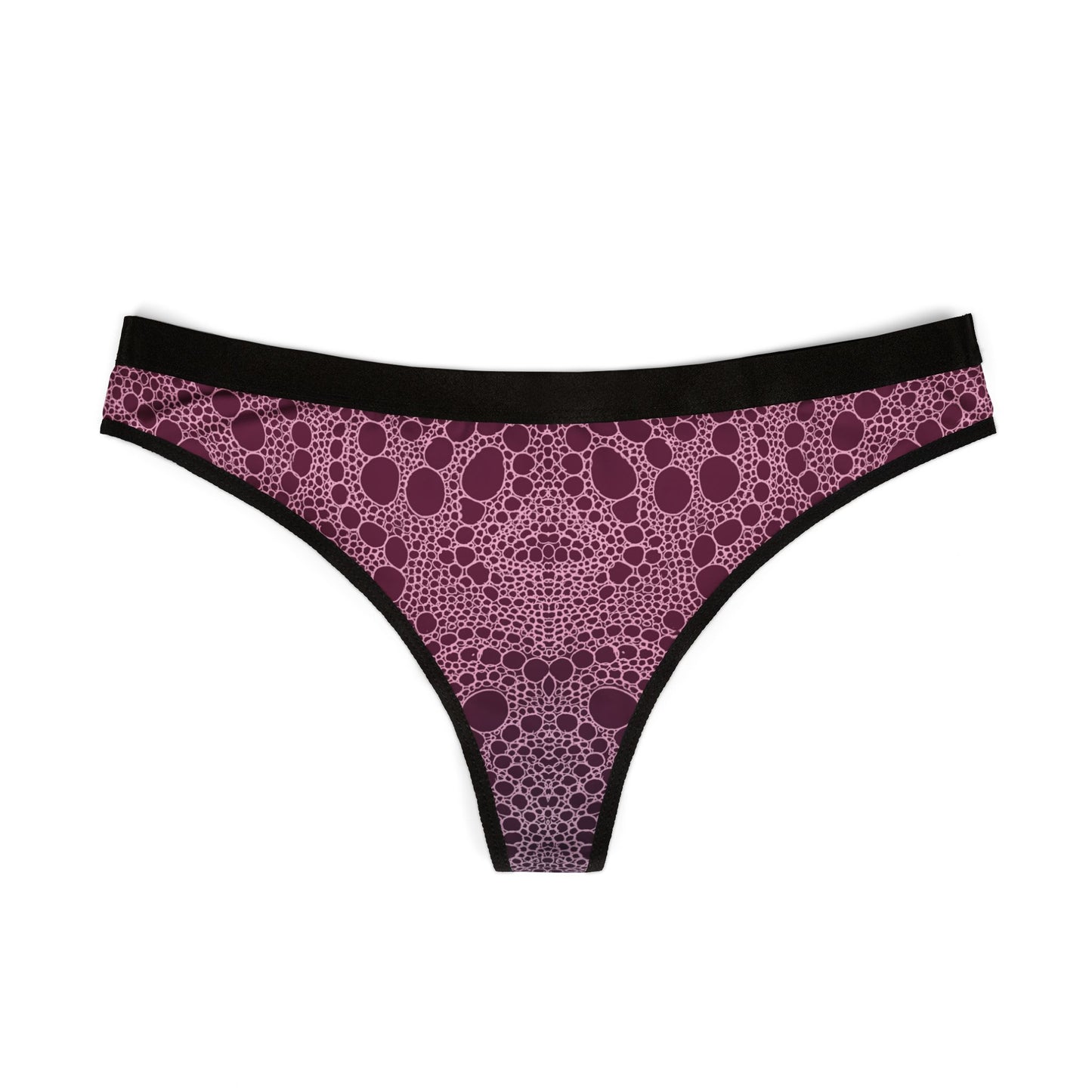 Lost In Circles Luxe Lace Women's Thongs - AOP, Stylish Underwear, Comfortable Lingerie, Modern Women's Apparel, Fashionable Intimates, Gift for Her