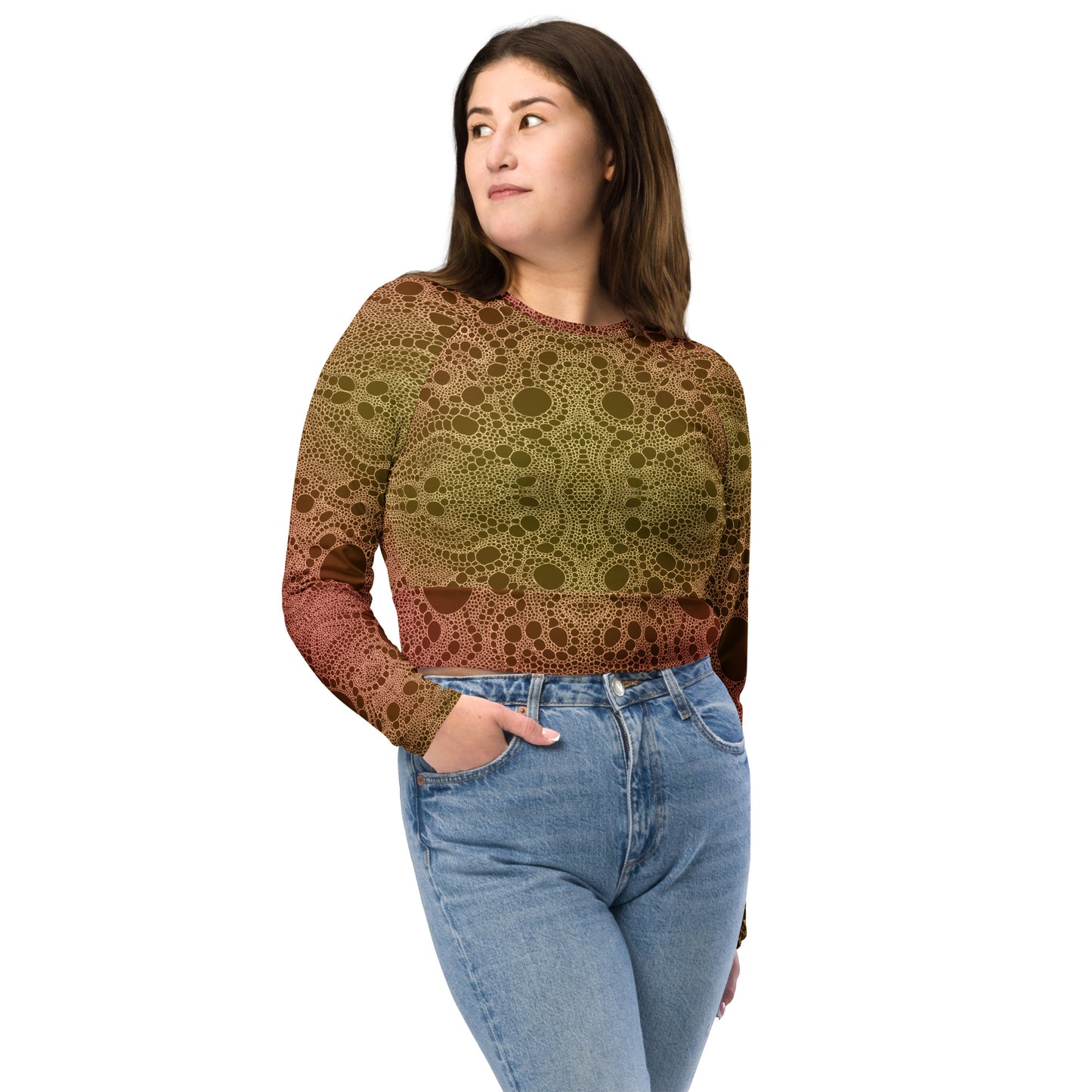 Lost In Circles Sunrise Recycled long-sleeve crop top