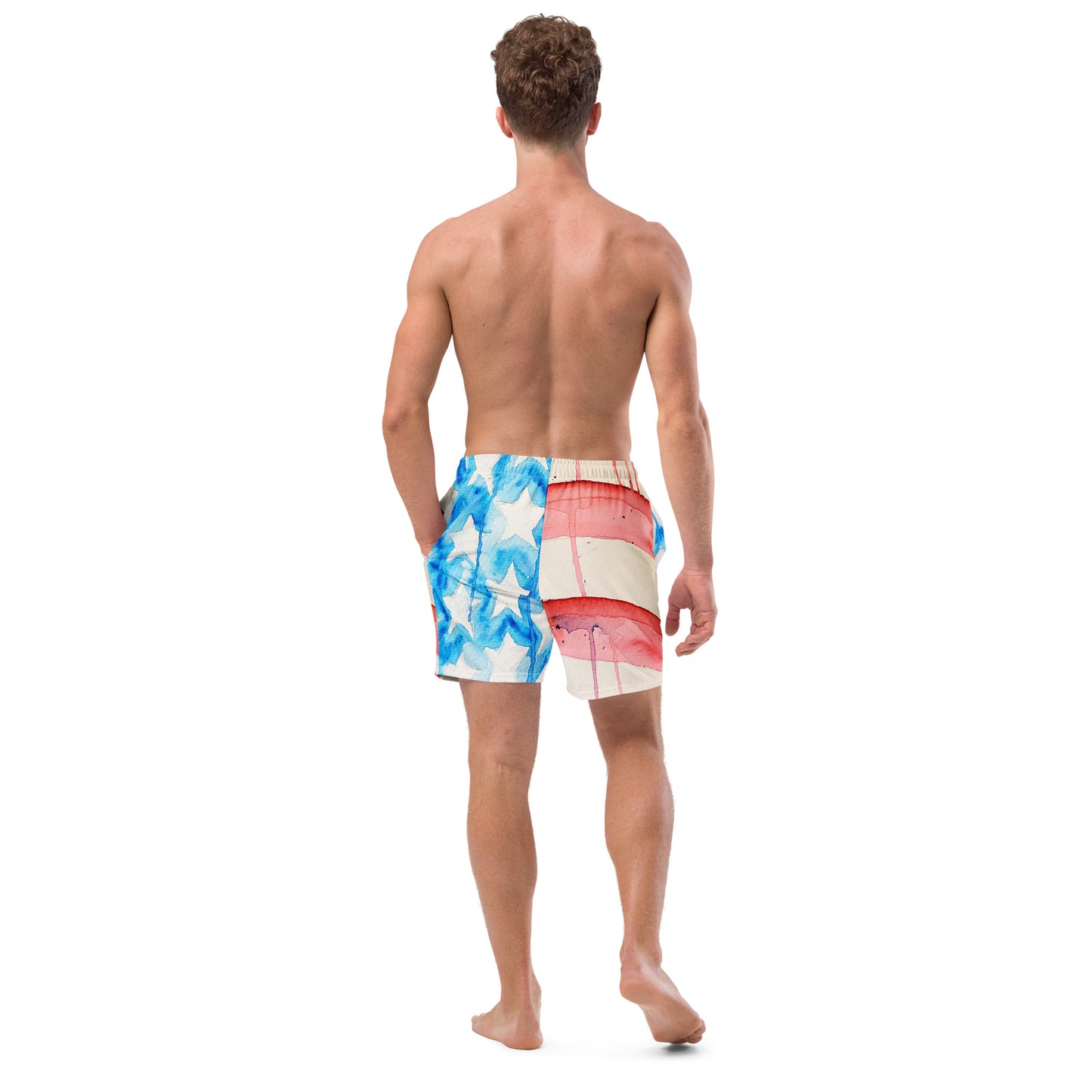 Old Glory All-Over Print Recycled Swim Trunks