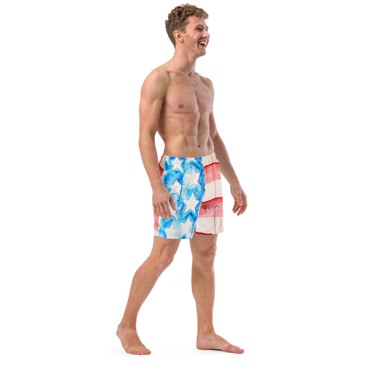 Old Glory All-Over Print Recycled Swim Trunks