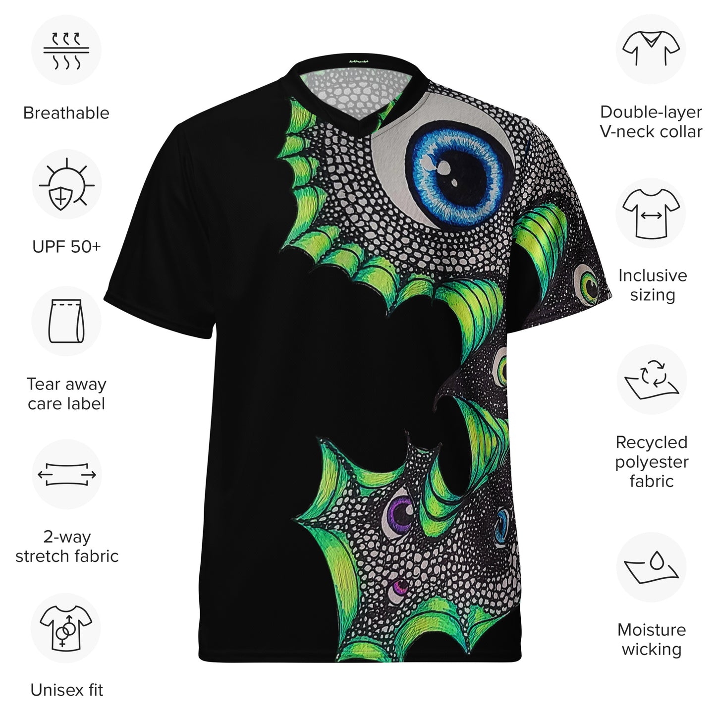 The Eyes Have It Recycled unisex sports jersey
