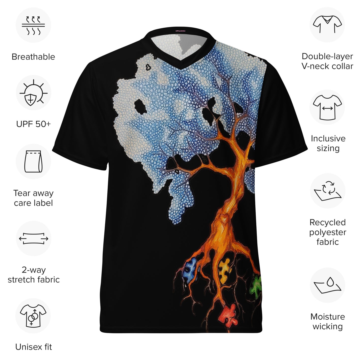 Autism Tree Recycled unisex sports jersey