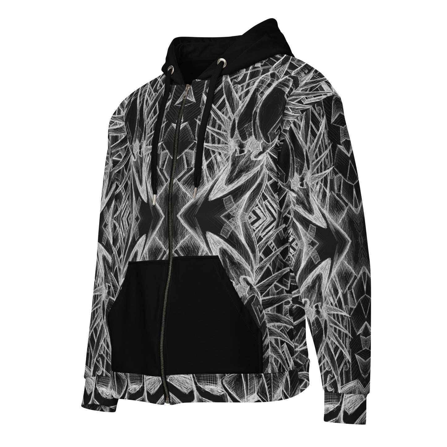 Inverted Sketch Black Version 2 Unisex zip hoodie