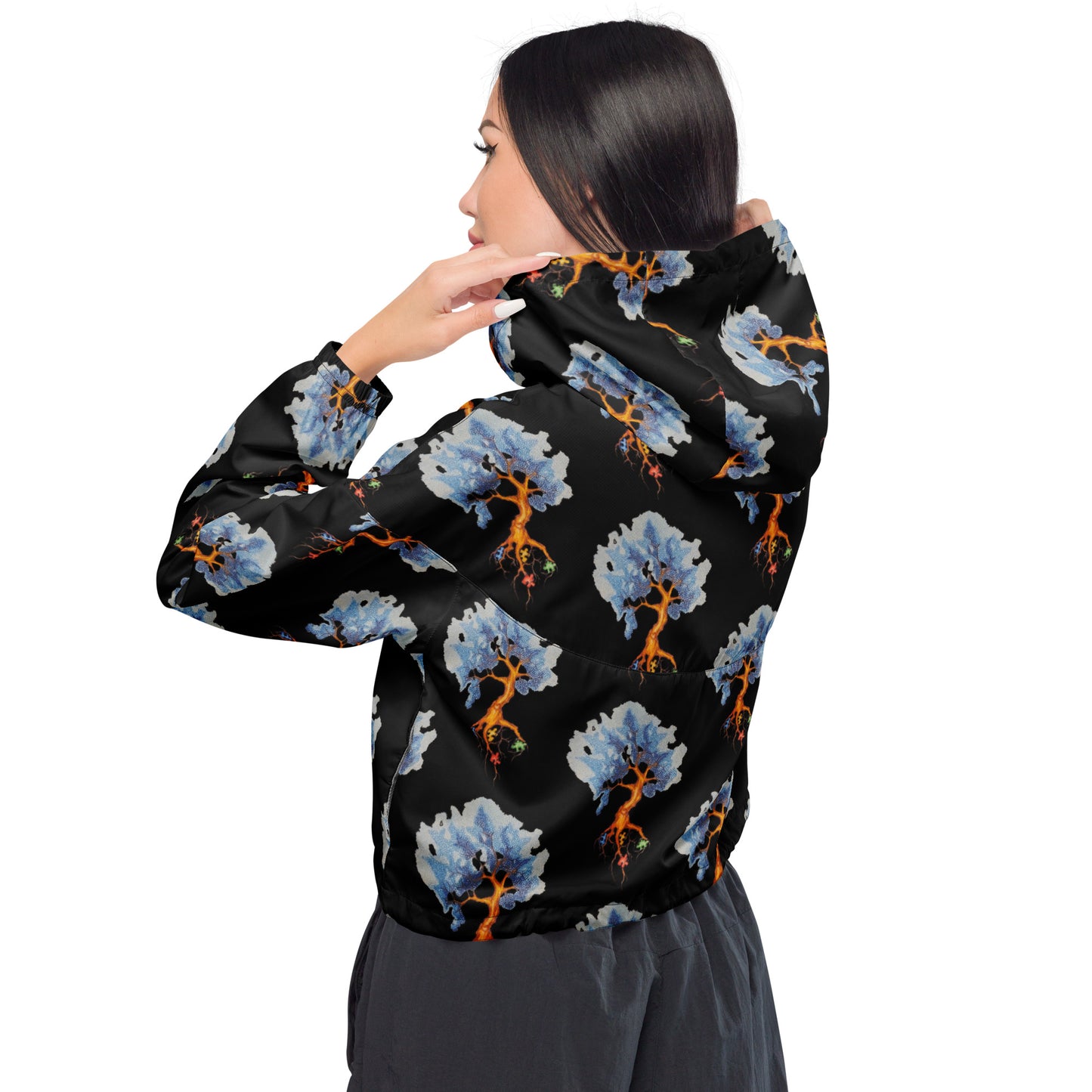 Autism Tree Women’s cropped windbreaker