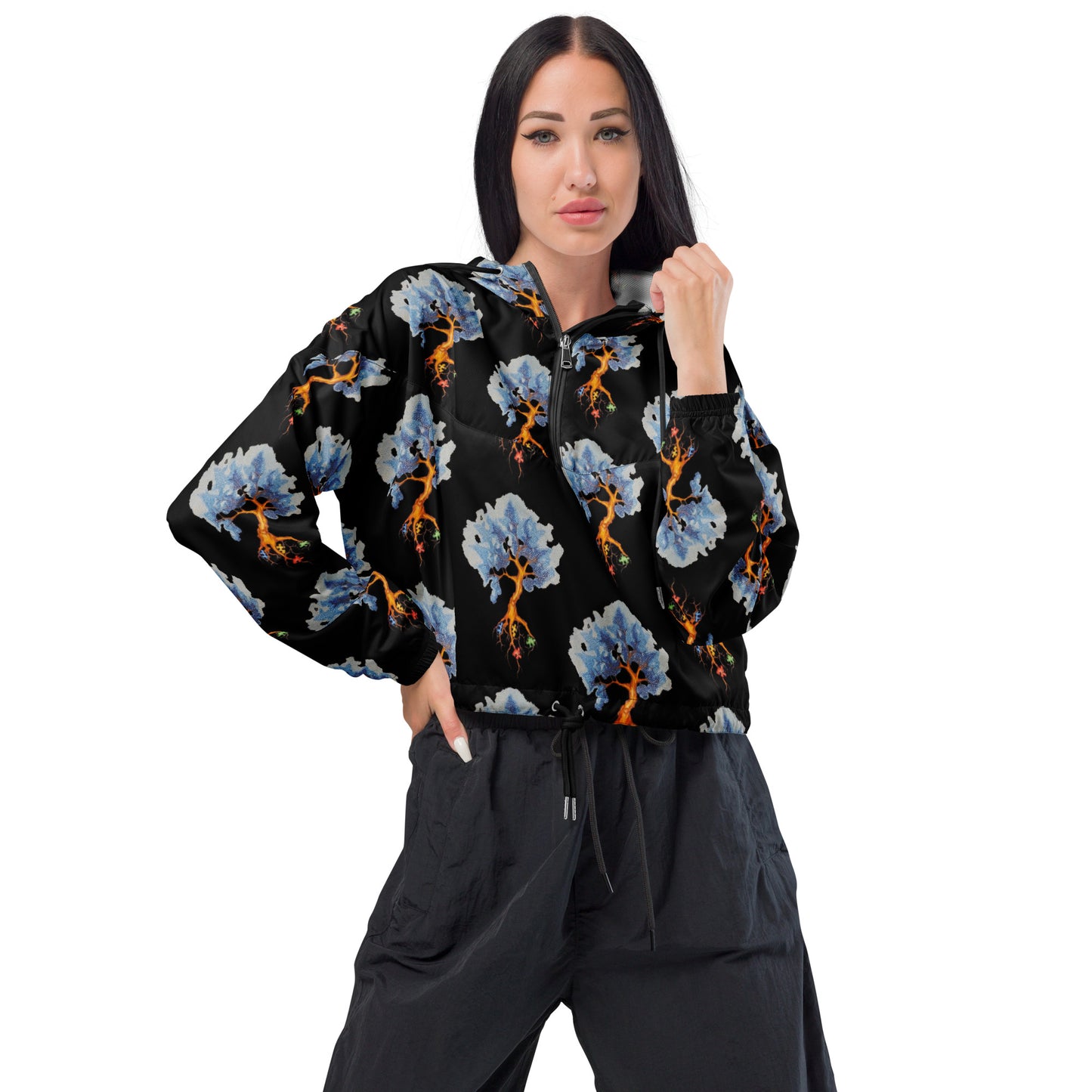 Autism Tree Women’s cropped windbreaker