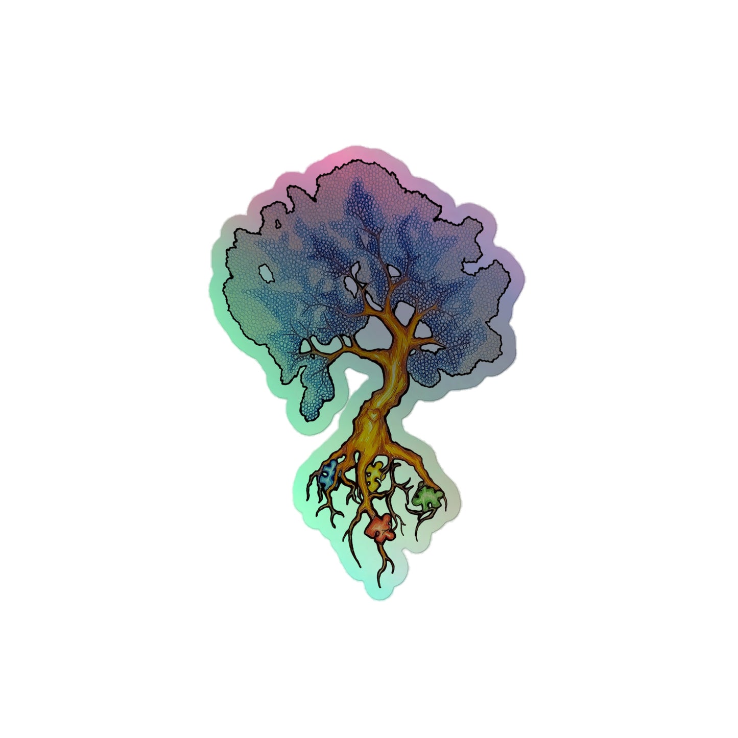 Autism Tree Holographic stickers