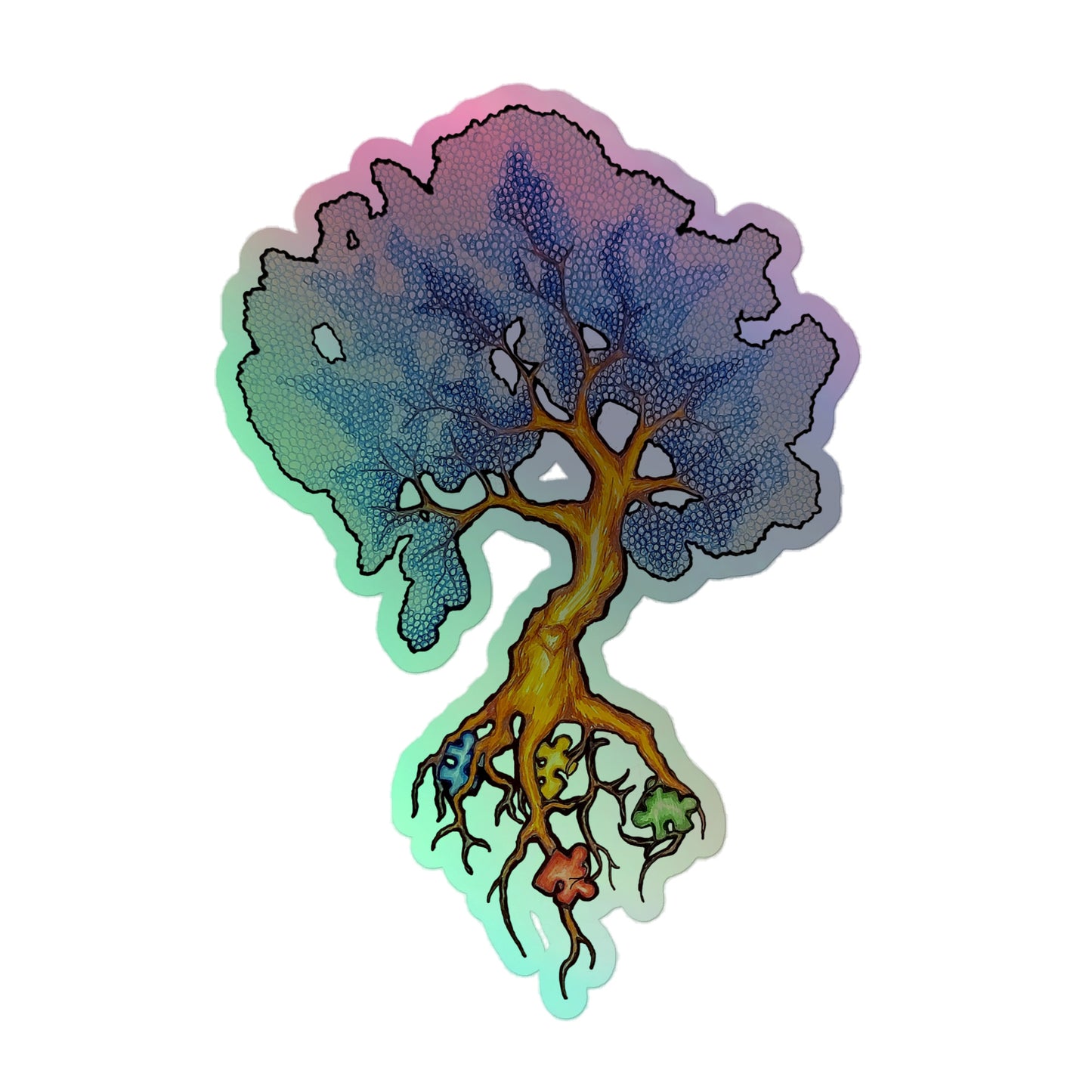 Autism Tree Holographic stickers