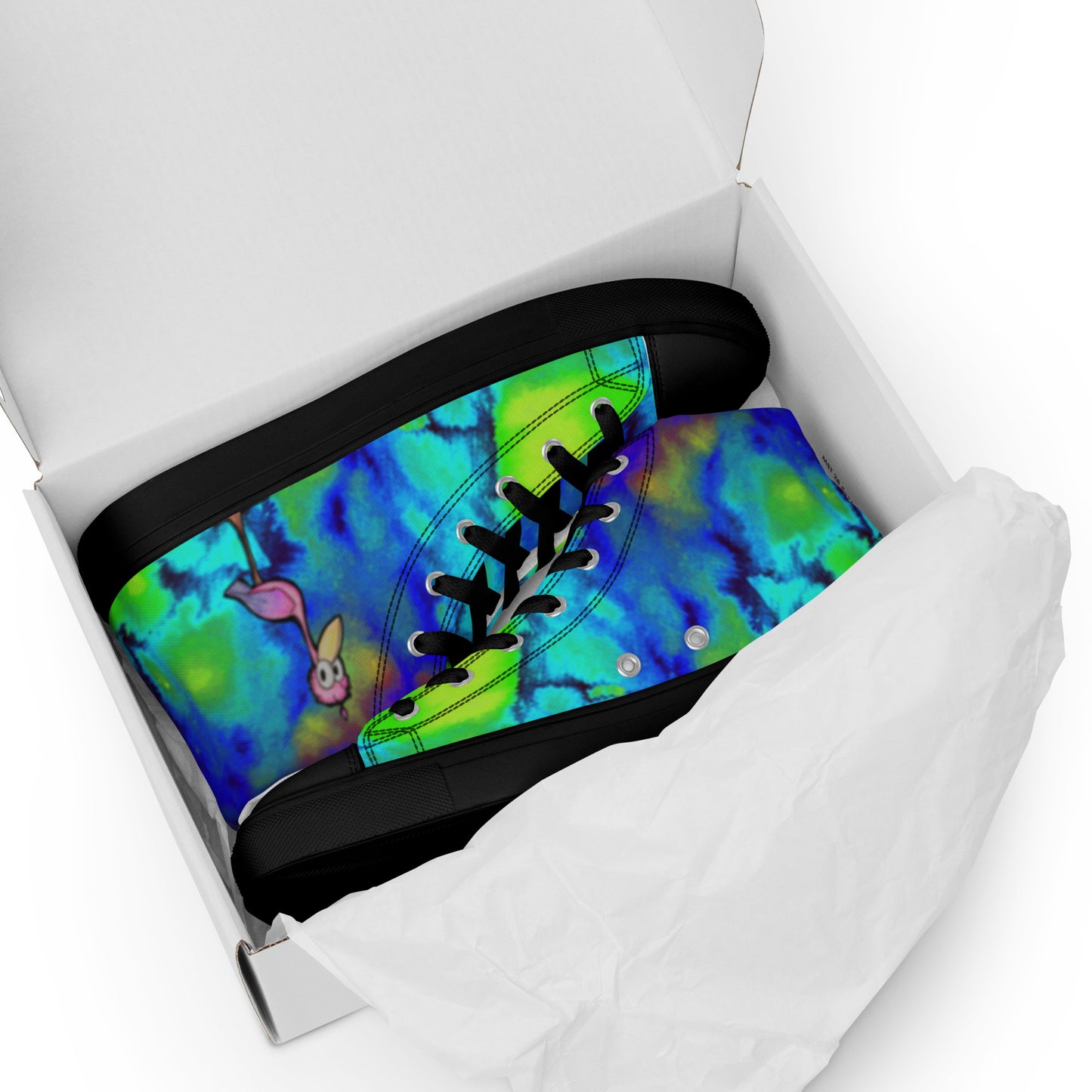 Abstract Meep Men’s high top canvas shoes