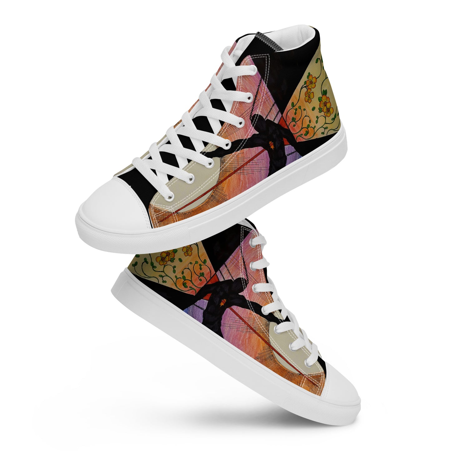 Through the Heart Men’s high top canvas shoes