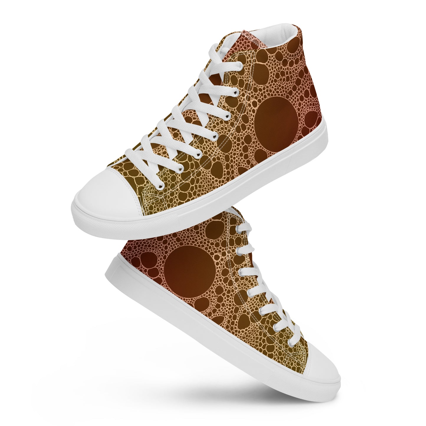 Lost in Circles Sunrise Men’s high top canvas shoes