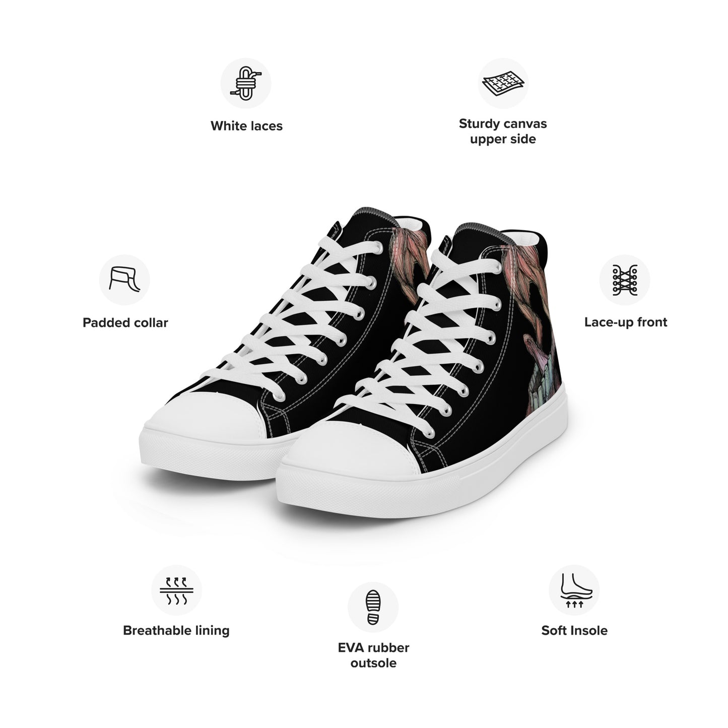 Scream Men’s high top canvas shoes