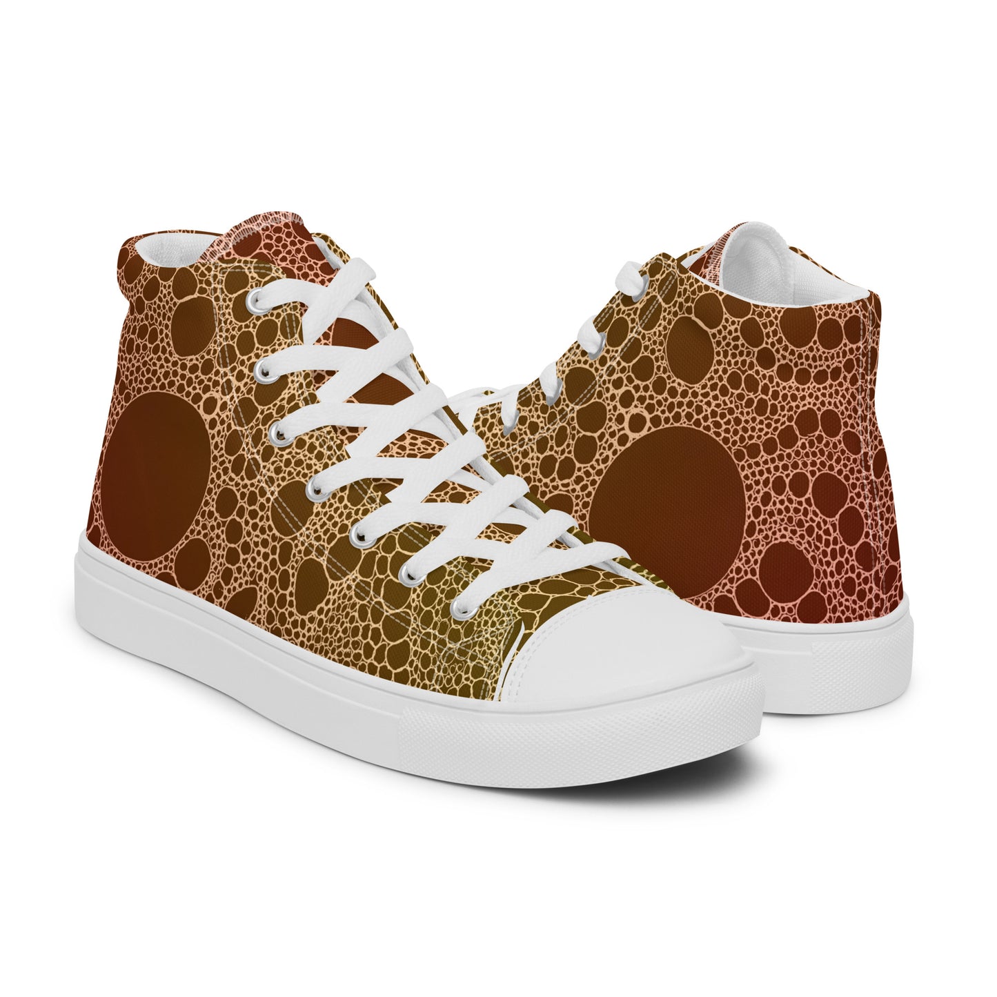 Lost in Circles Sunrise Men’s high top canvas shoes