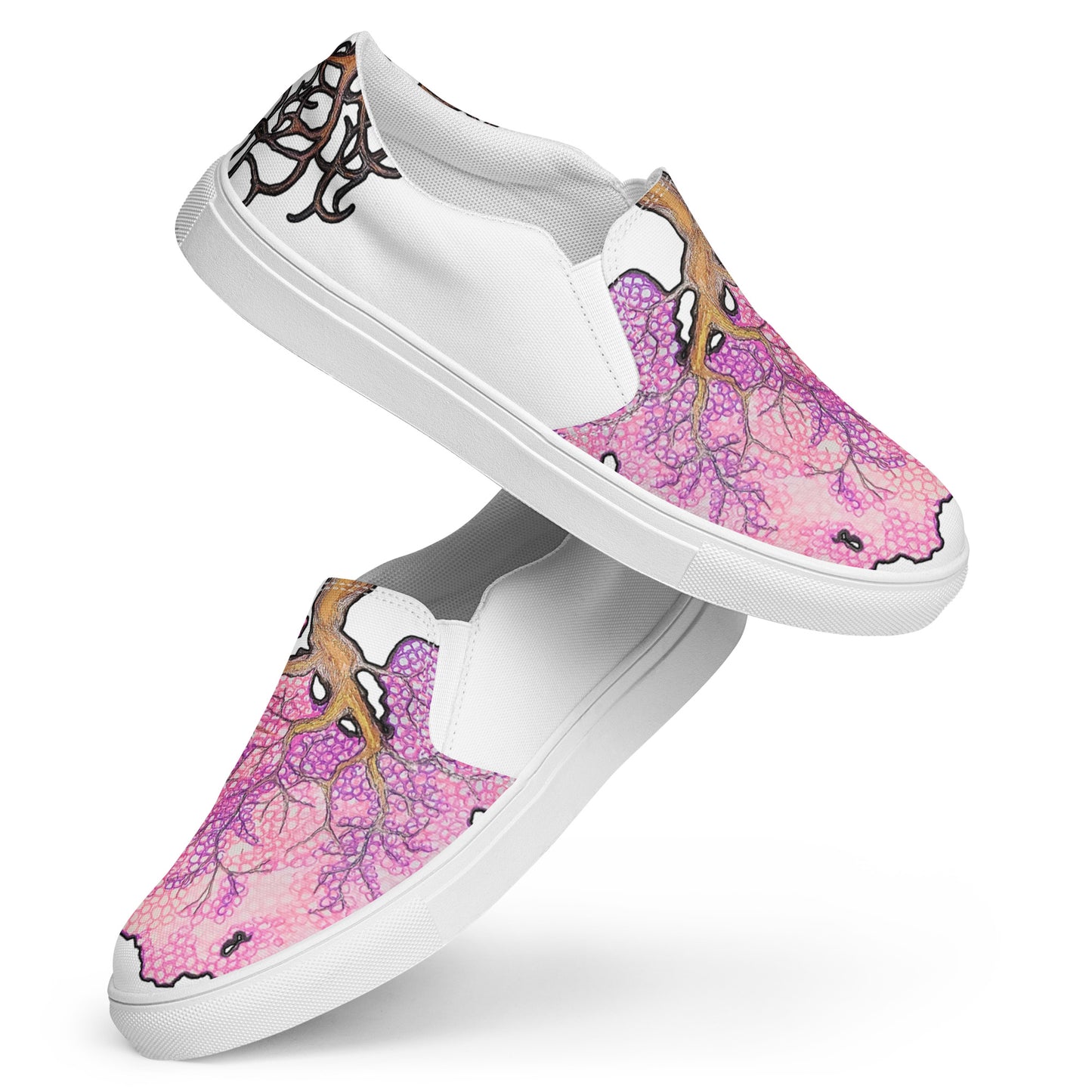 Cherry Blossom Men’s slip-on canvas shoes