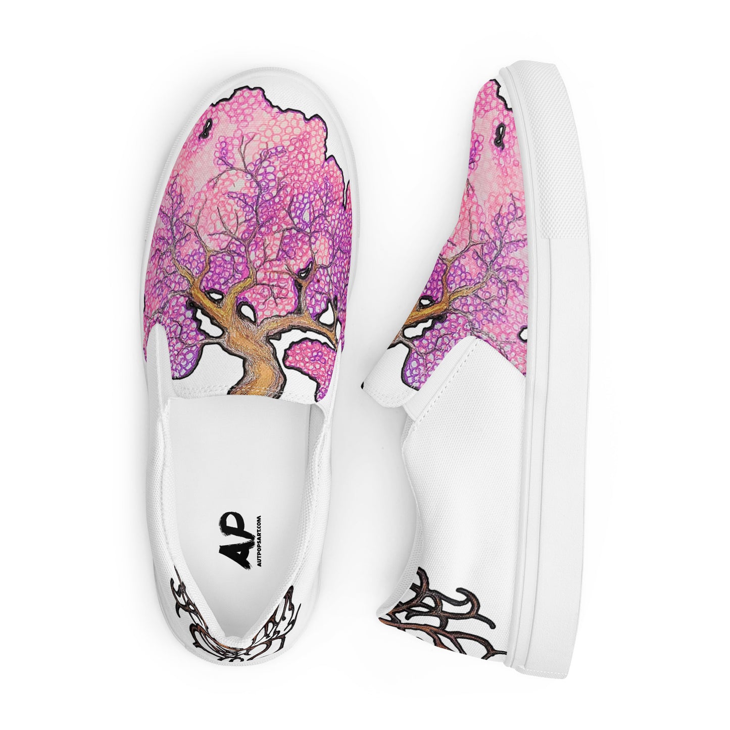 Cherry Blossom Men’s slip-on canvas shoes