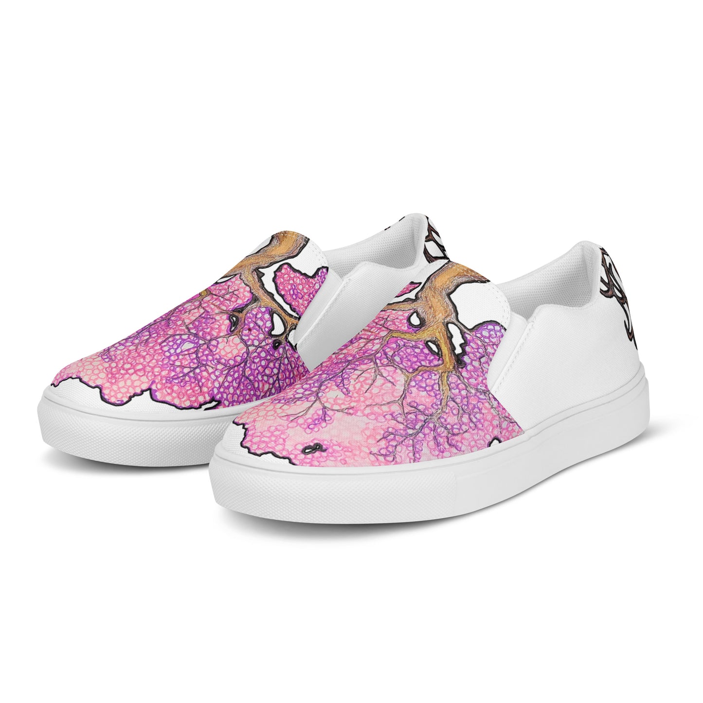 Cherry Blossom Men’s slip-on canvas shoes