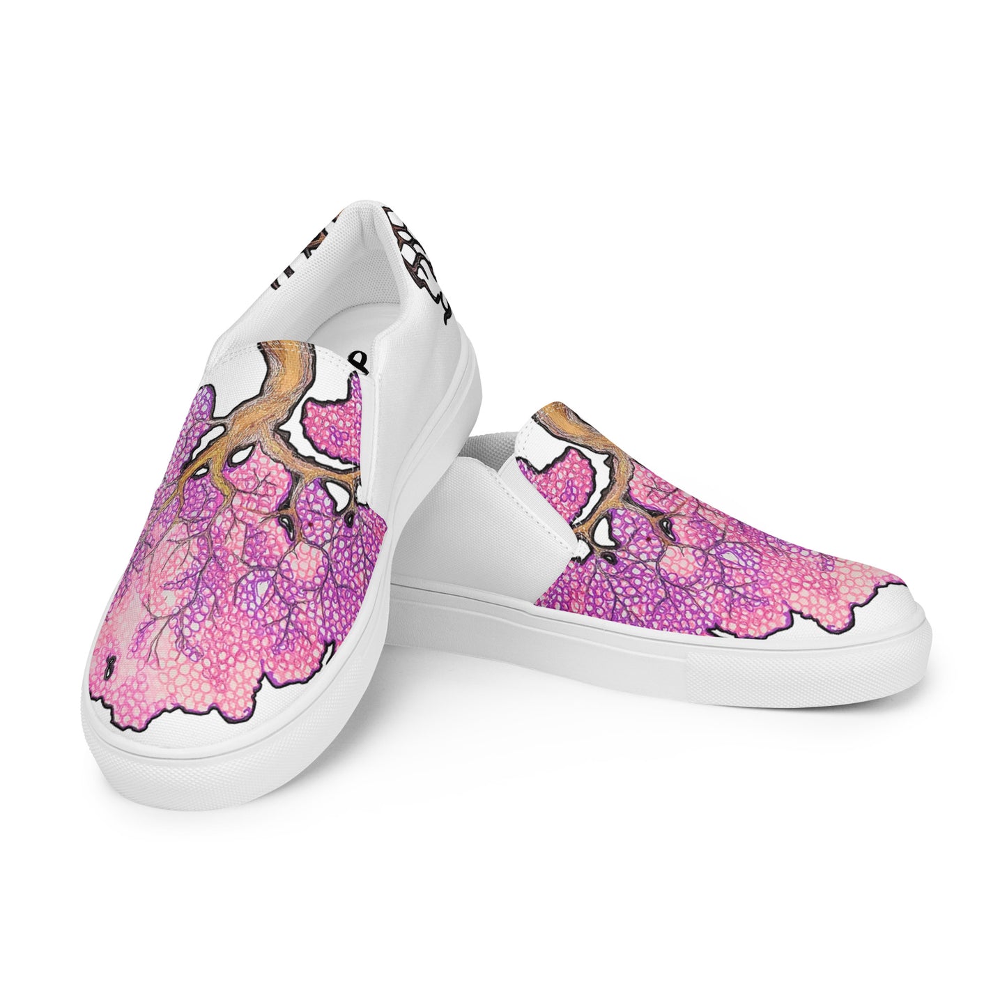 Cherry Blossom Men’s slip-on canvas shoes