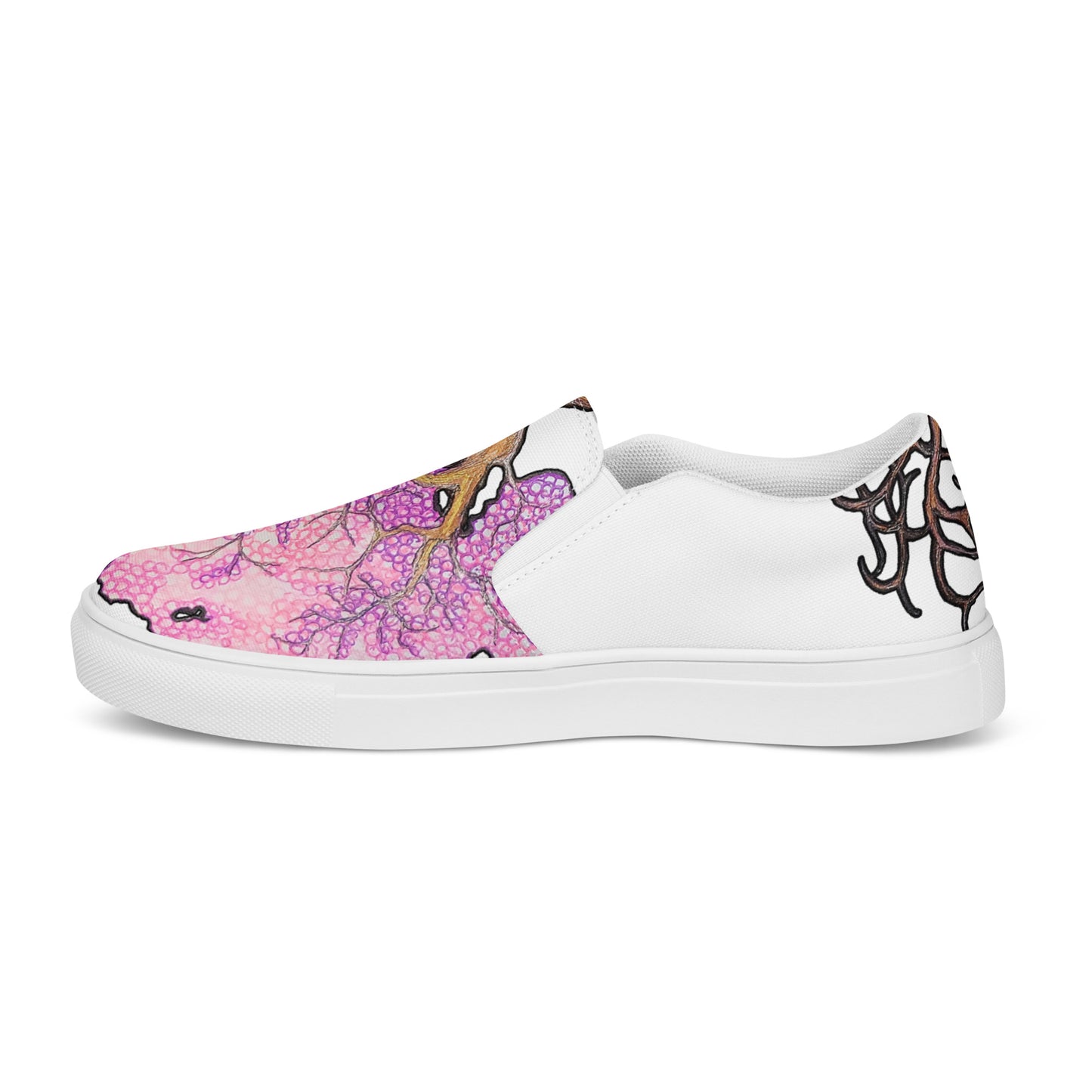 Cherry Blossom Men’s slip-on canvas shoes