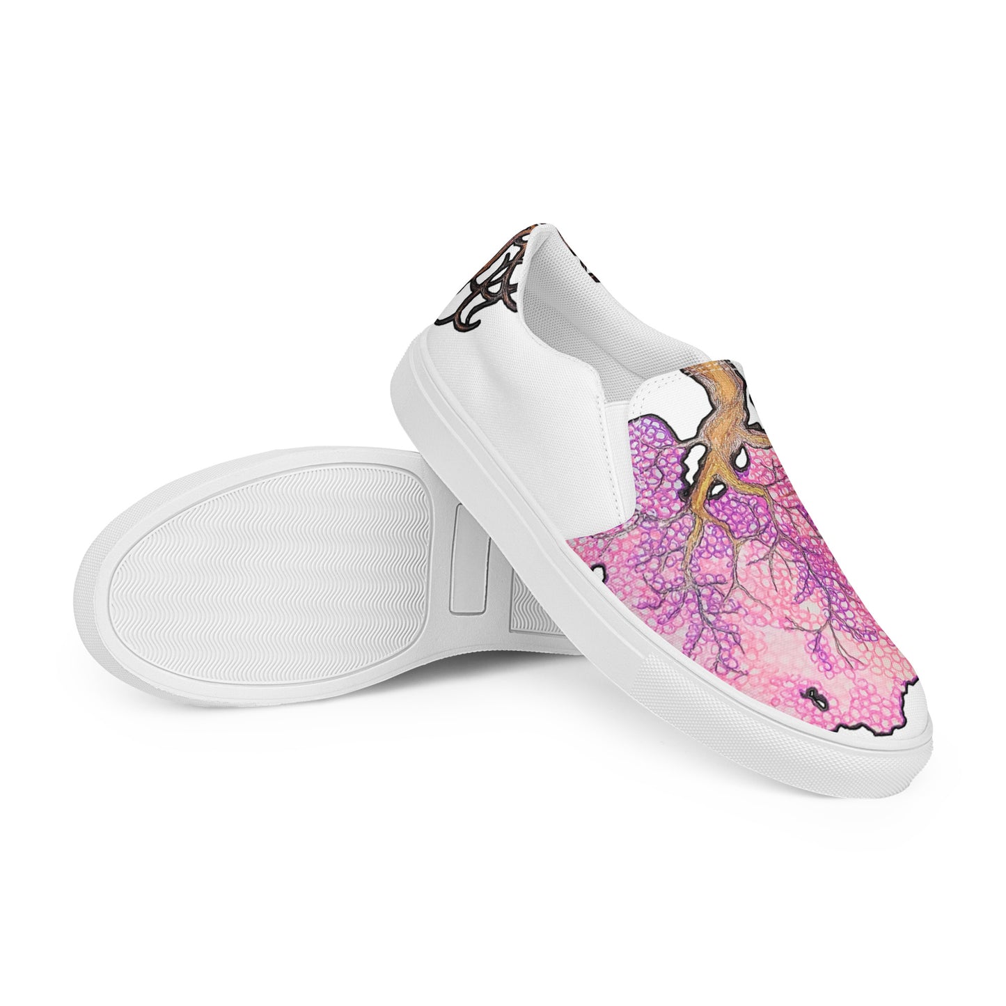 Cherry Blossom Men’s slip-on canvas shoes