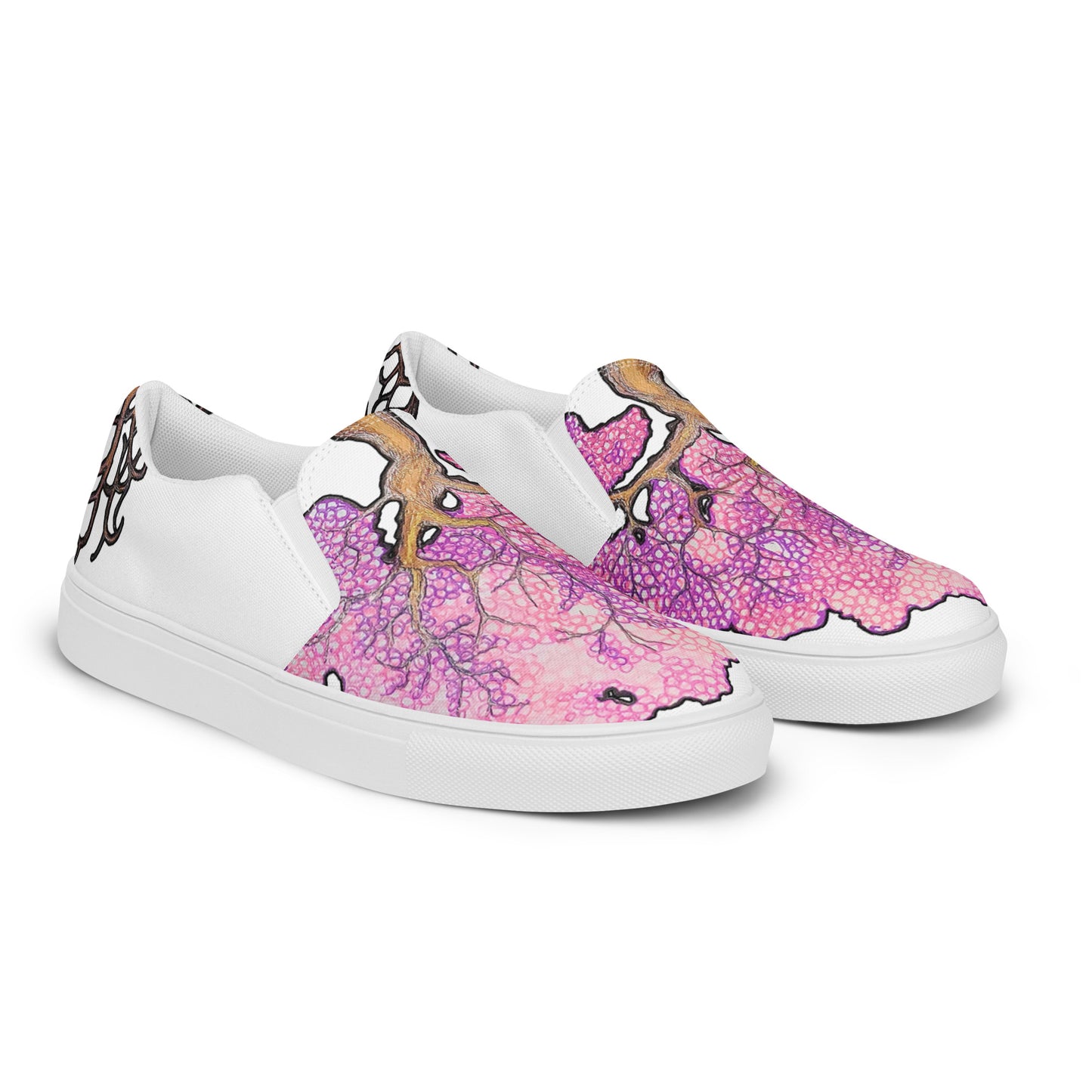 Cherry Blossom Men’s slip-on canvas shoes