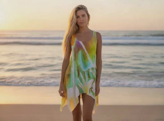 Heart Strings Inverted All-over print Women's Sleeveless Tank Dress