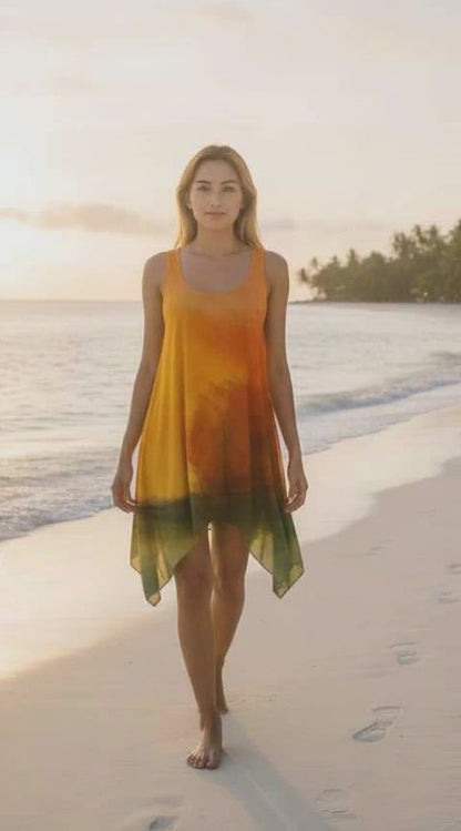 Autumn's Heart All-over print Women's Sleeveless Tank Dress