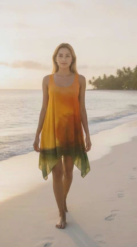 Autumn's Heart All-over print Women's Sleeveless Tank Dress