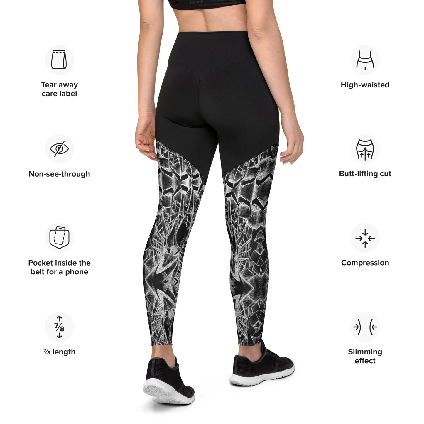 Inverted Sketch Sports Leggings