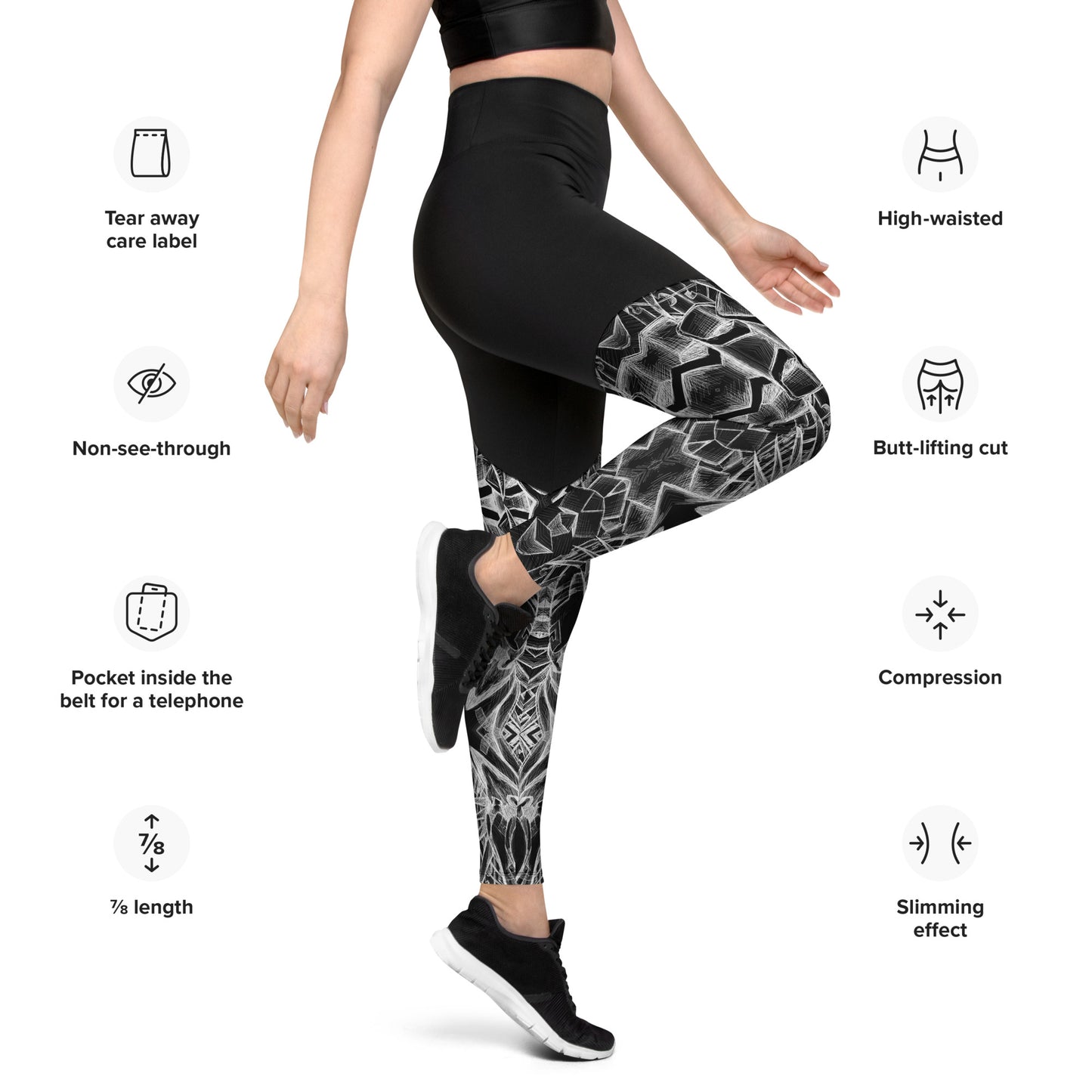 Inverted Sketch Sports Leggings