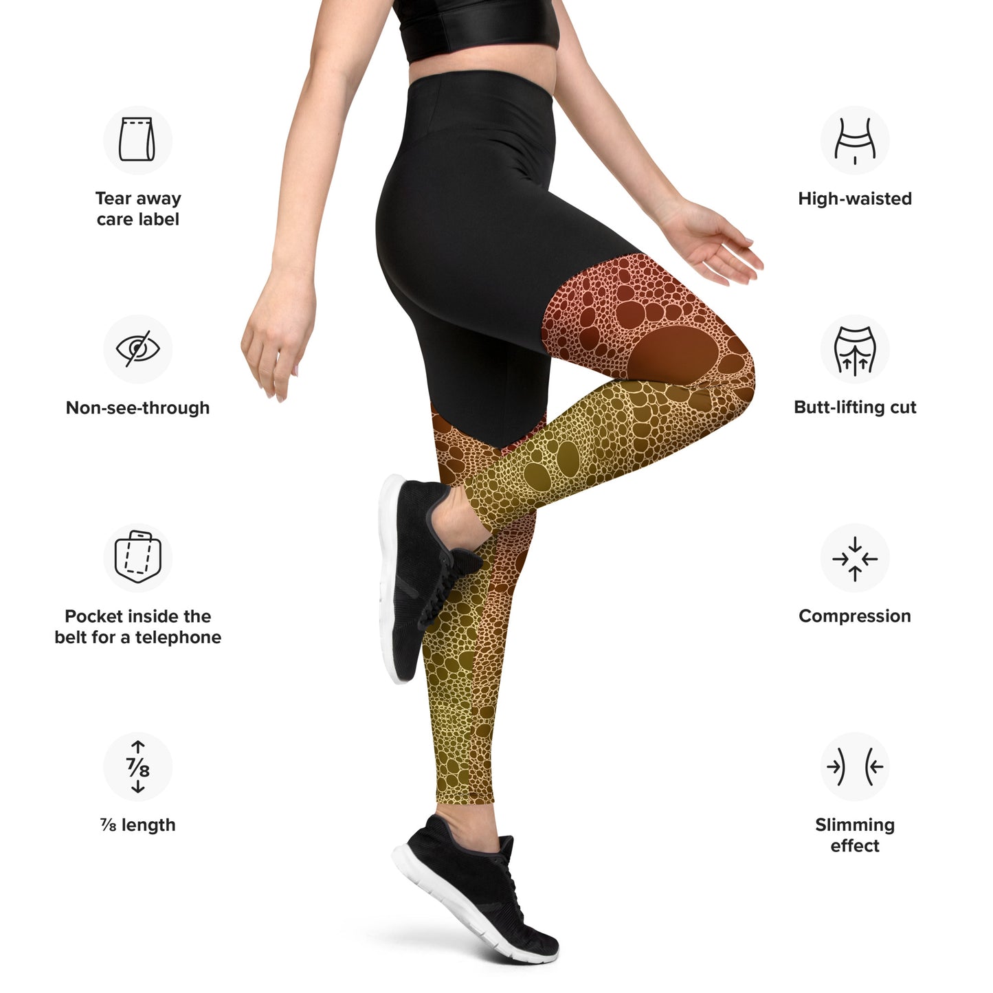 Lost In Circles Sunrise Sports Leggings