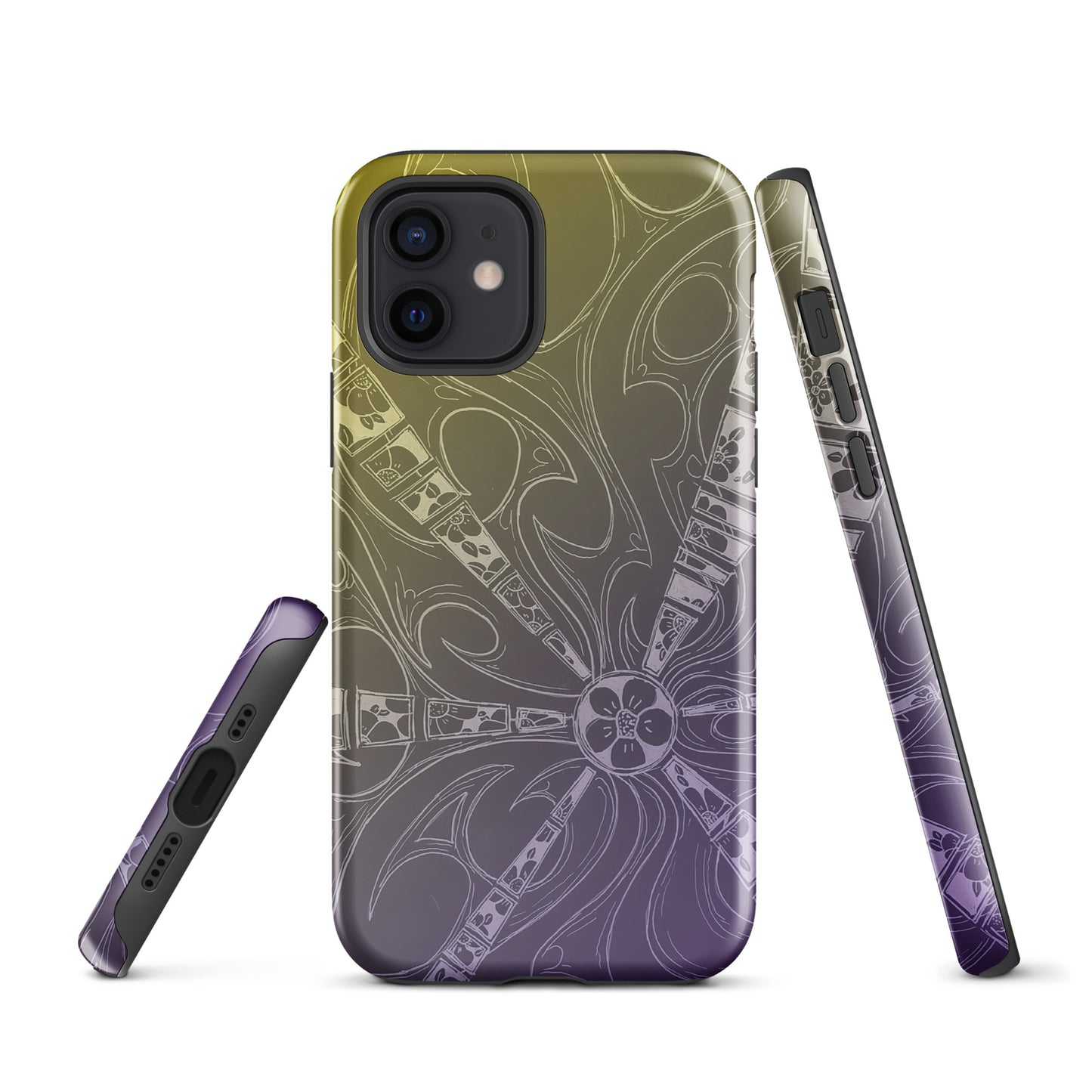 Flowers Purple and Gold Tough Case for iPhone®