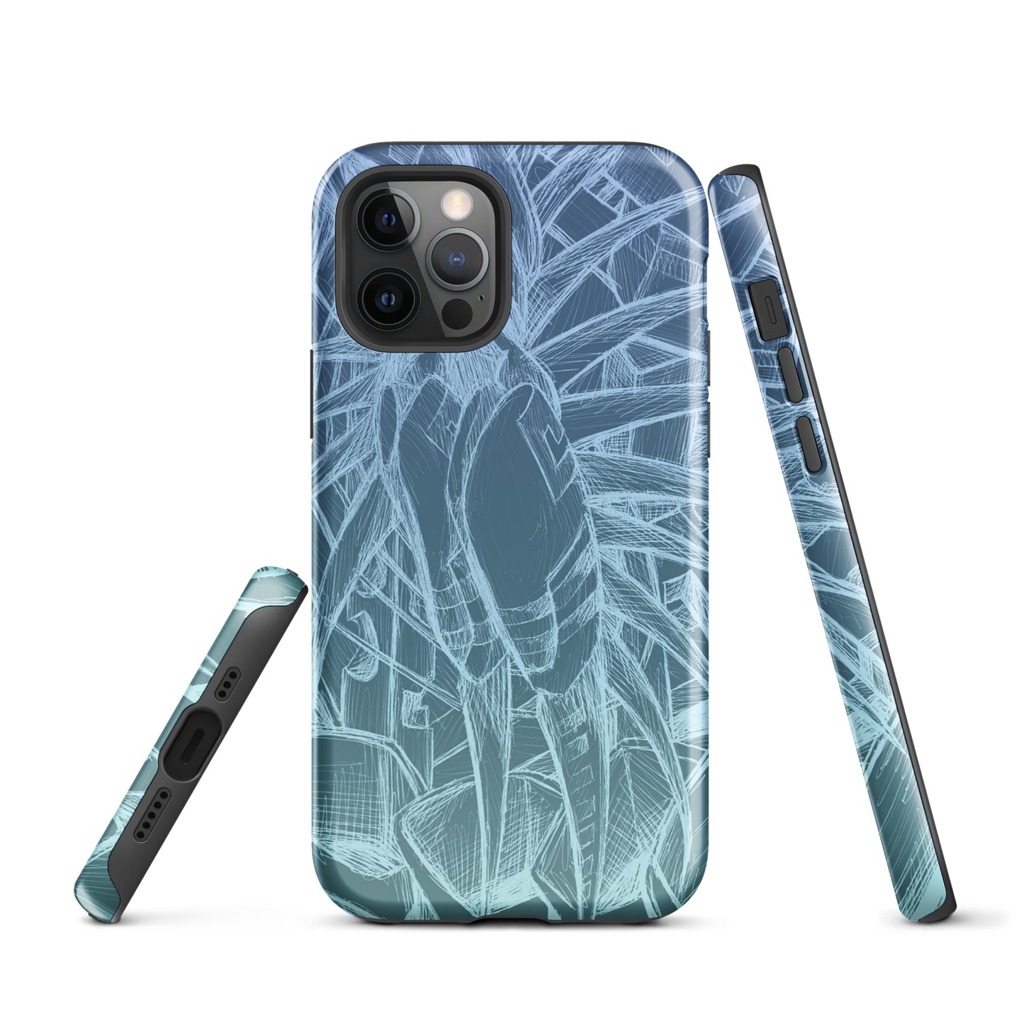 Sketch Sky Blue Tough Case for iPhone®