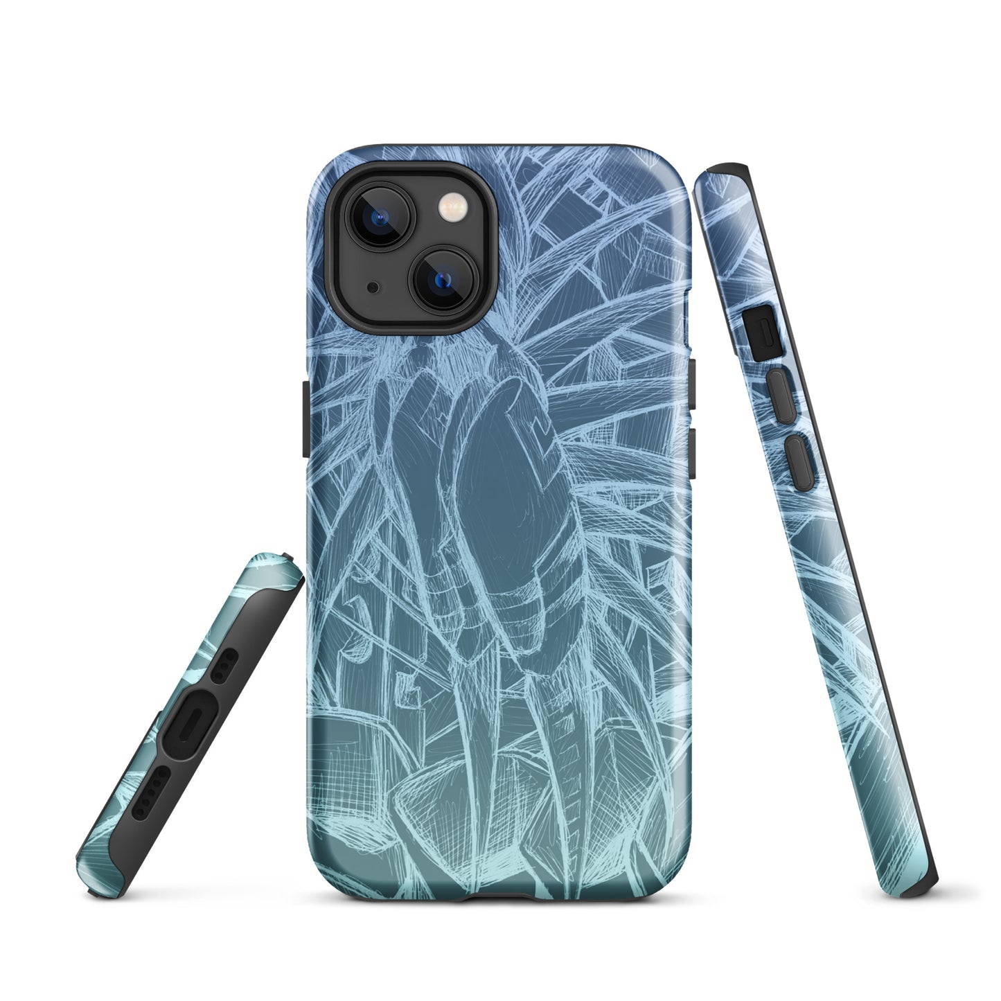 Sketch Sky Blue Tough Case for iPhone®