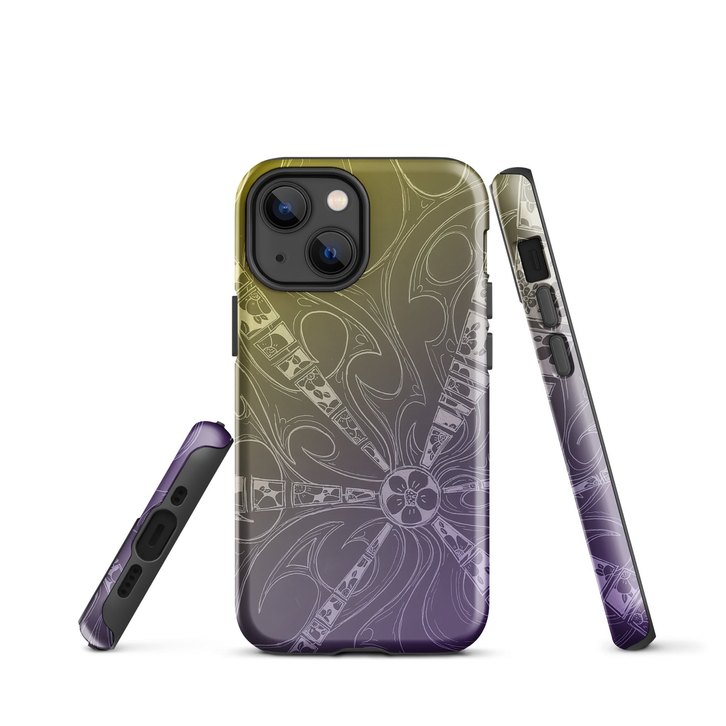 Flowers Purple and Gold Tough Case for iPhone®