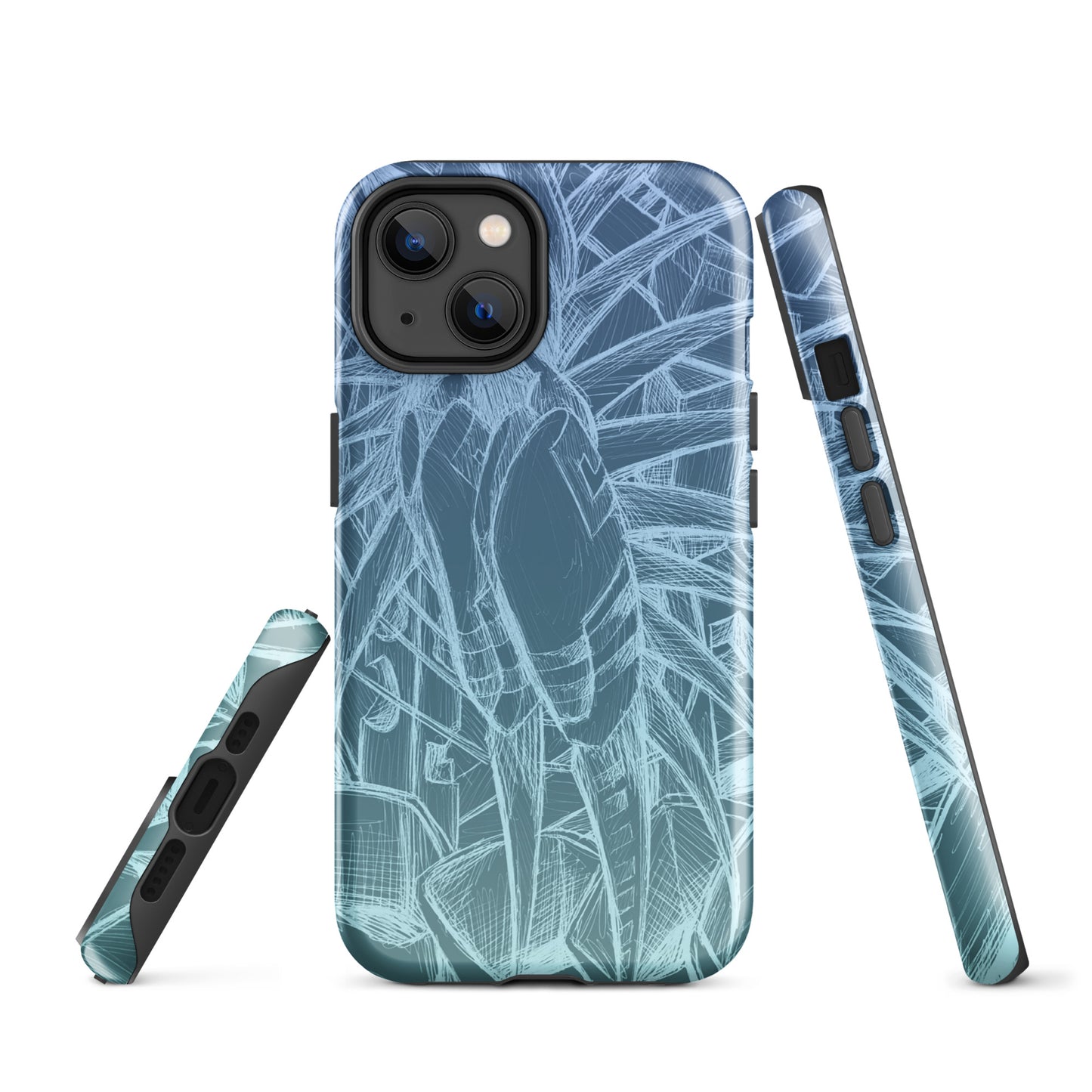 Sketch Sky Blue Tough Case for iPhone®