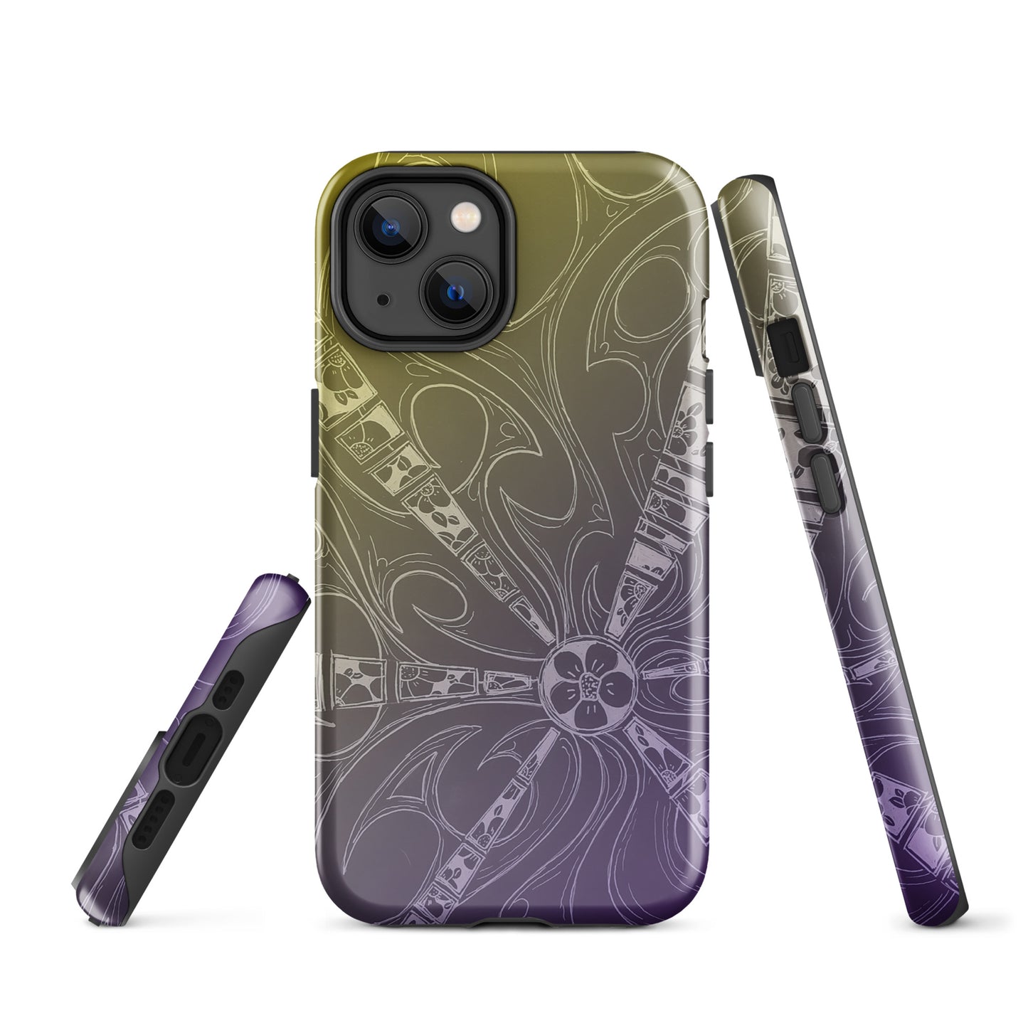 Flowers Purple and Gold Tough Case for iPhone®