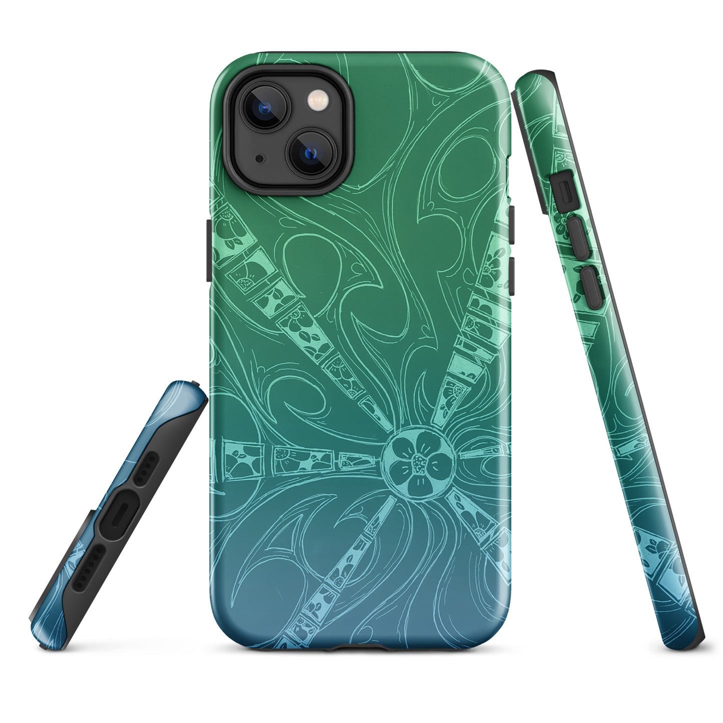 Flowers Ocean Blue Tough Case for iPhone®