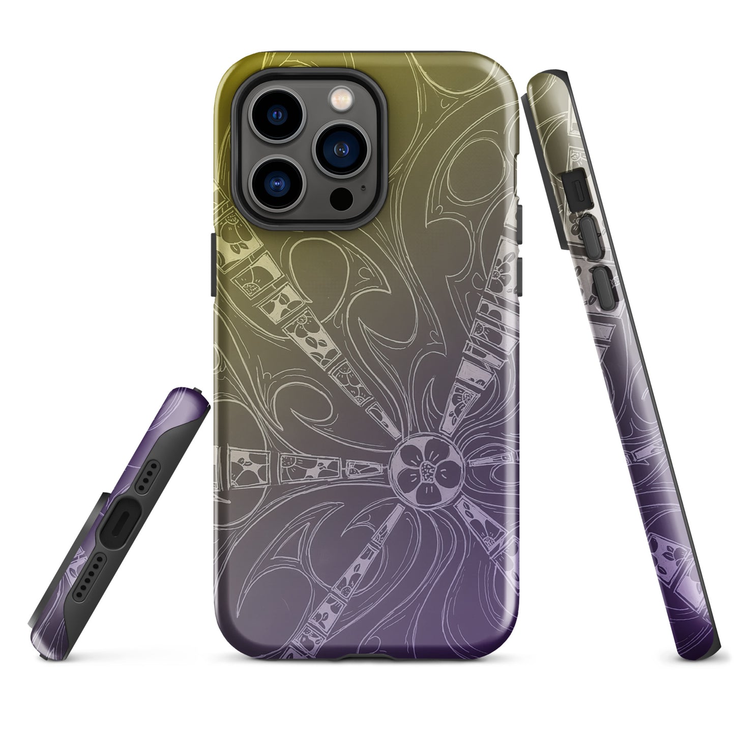 Flowers Purple and Gold Tough Case for iPhone®