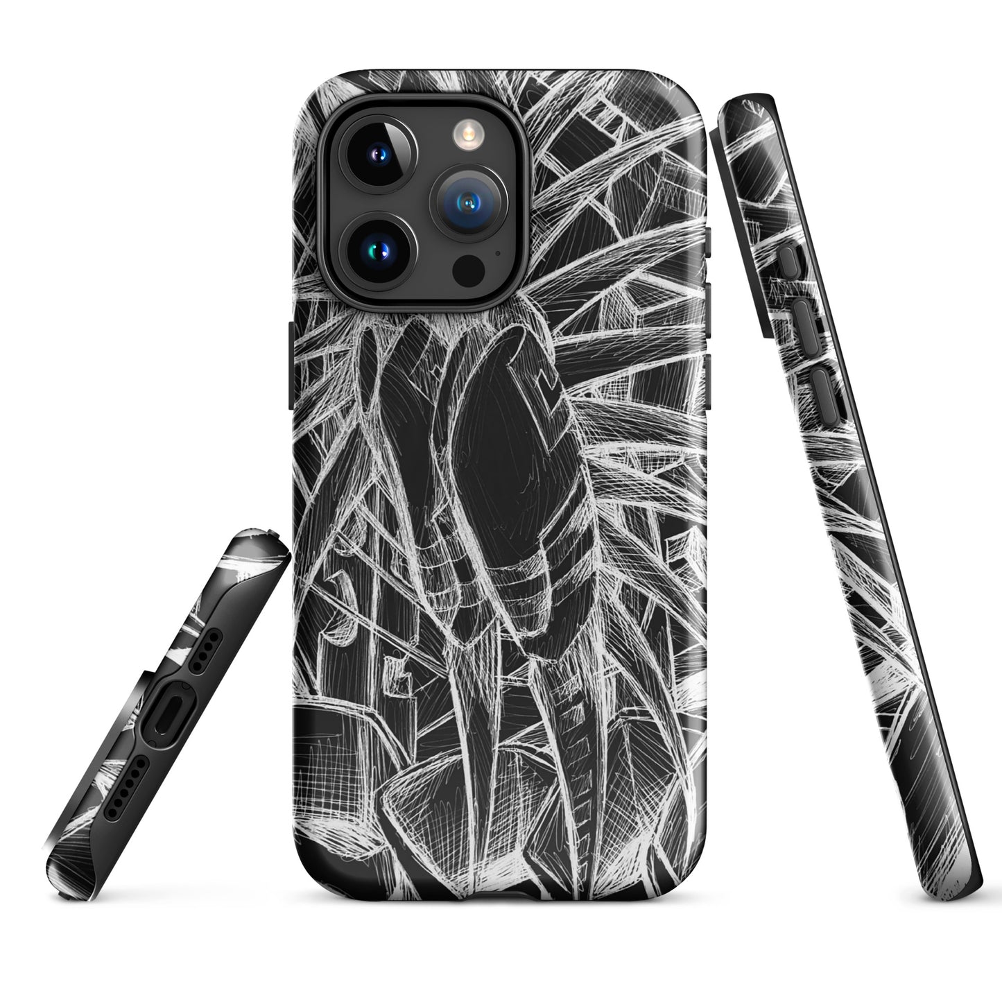 Sketch Black Tough Case for iPhone®