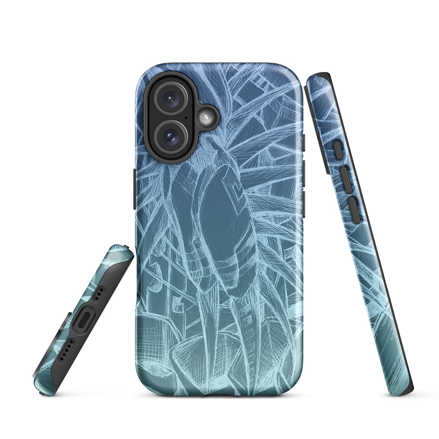 Sketch Sky Blue Tough Case for iPhone®