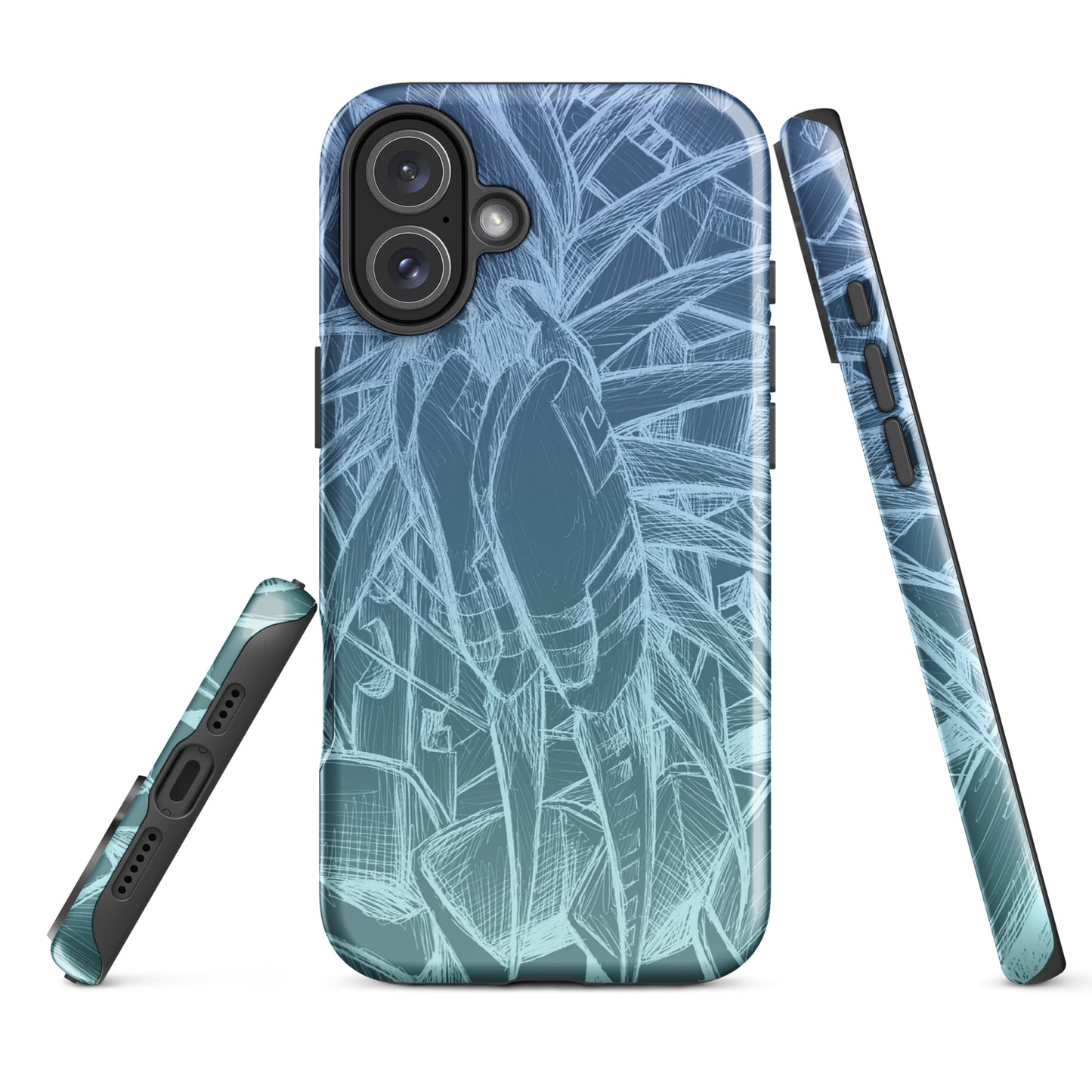 Sketch Sky Blue Tough Case for iPhone®