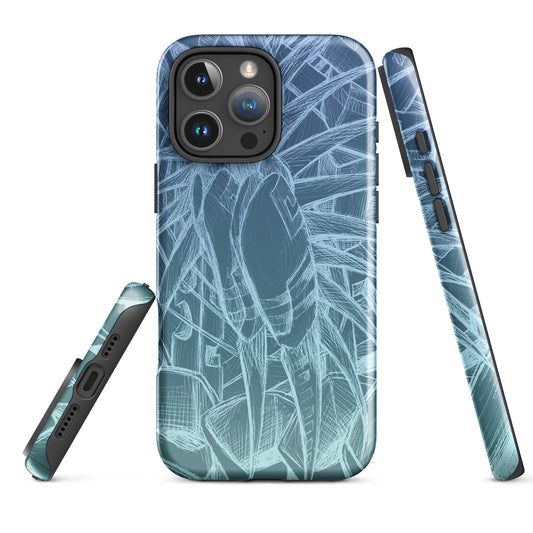 Sketch Sky Blue Tough Case for iPhone®