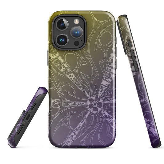 Flowers Purple and Gold Tough Case for iPhone®