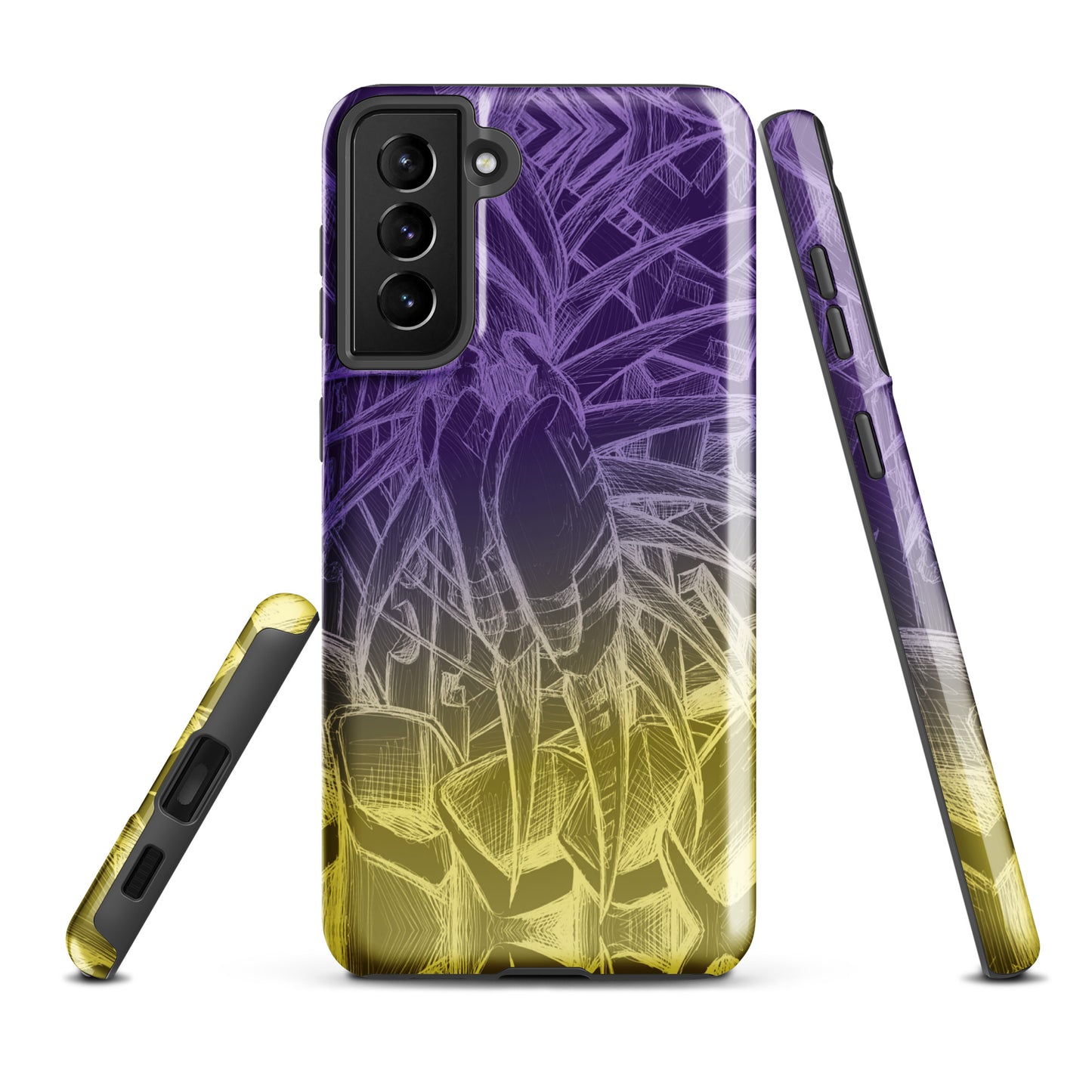 Sketch Purple and Gold Tough case for Samsung®