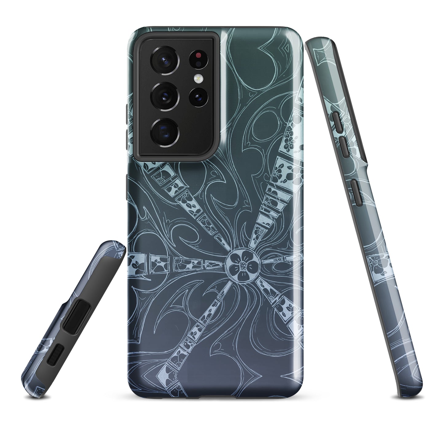 Flowers Ocean Blue Tough case for Samsung®