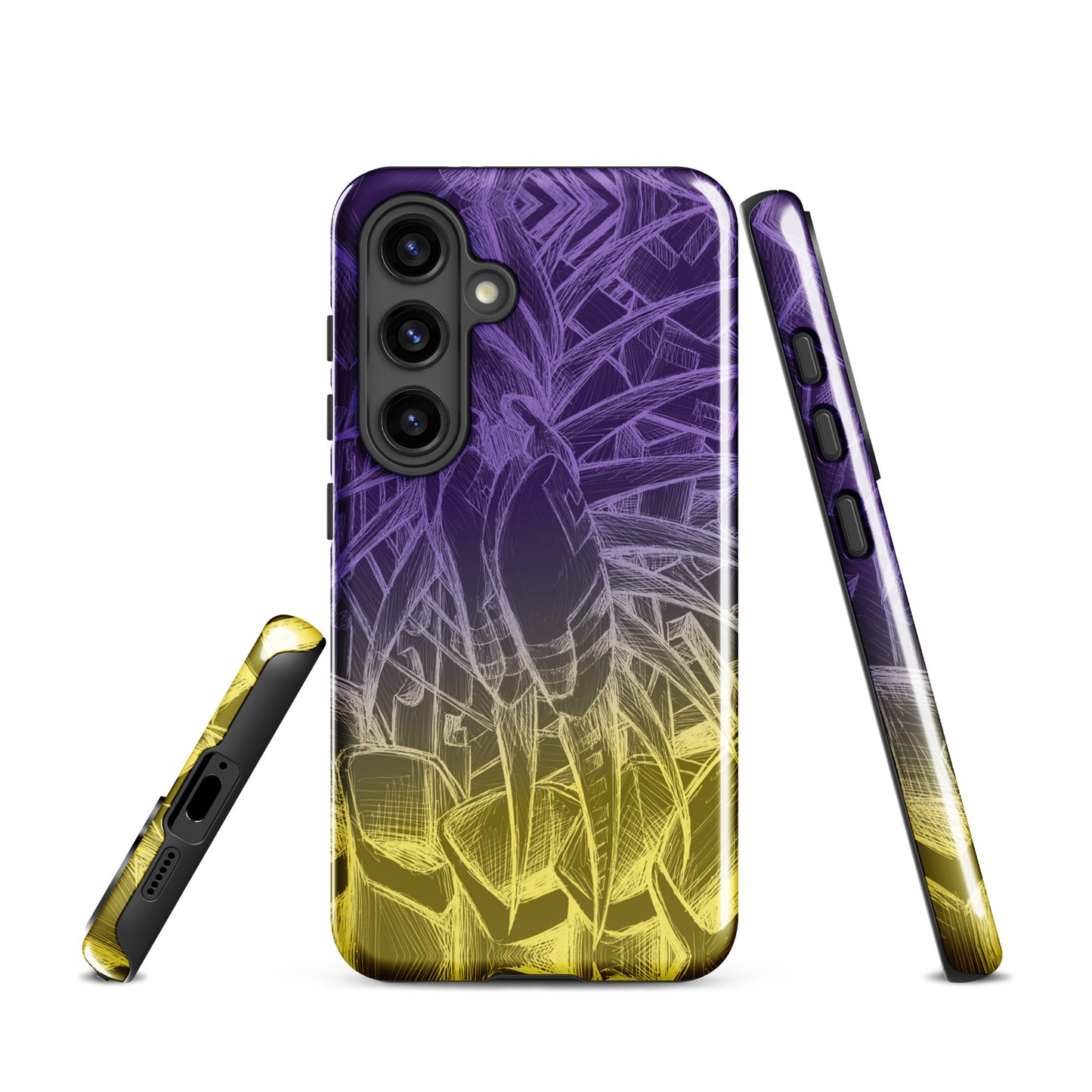 Sketch Purple and Gold Tough case for Samsung®