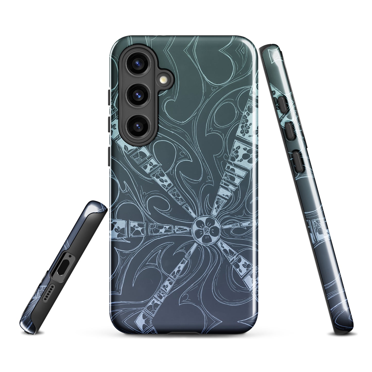 Flowers Ocean Blue Tough case for Samsung®