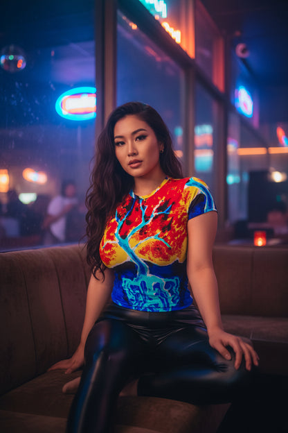 Fire and Ice All-Over Print Women's Slim-Fit T-shirt